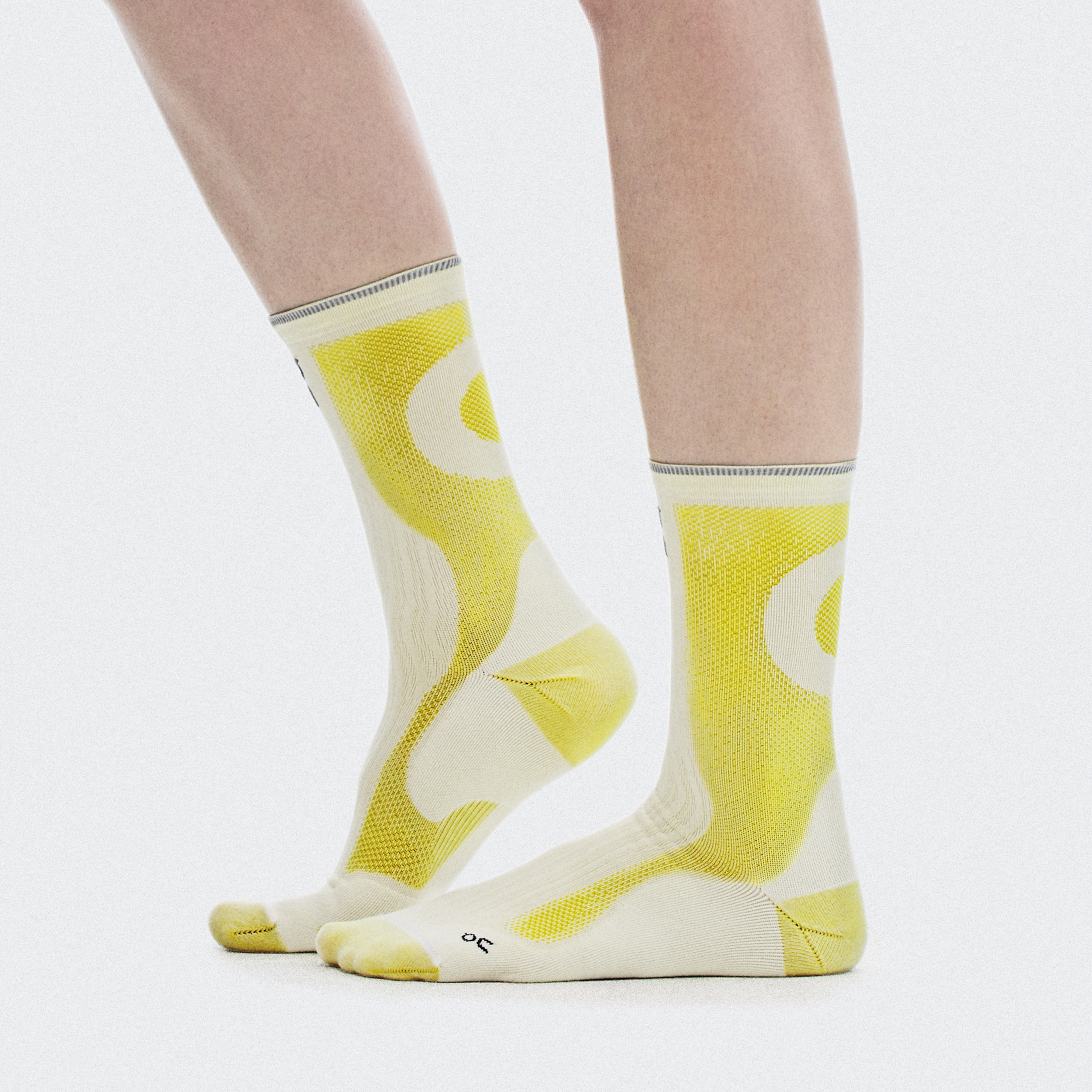 Elite Run Sock High Hyper in White/Lime