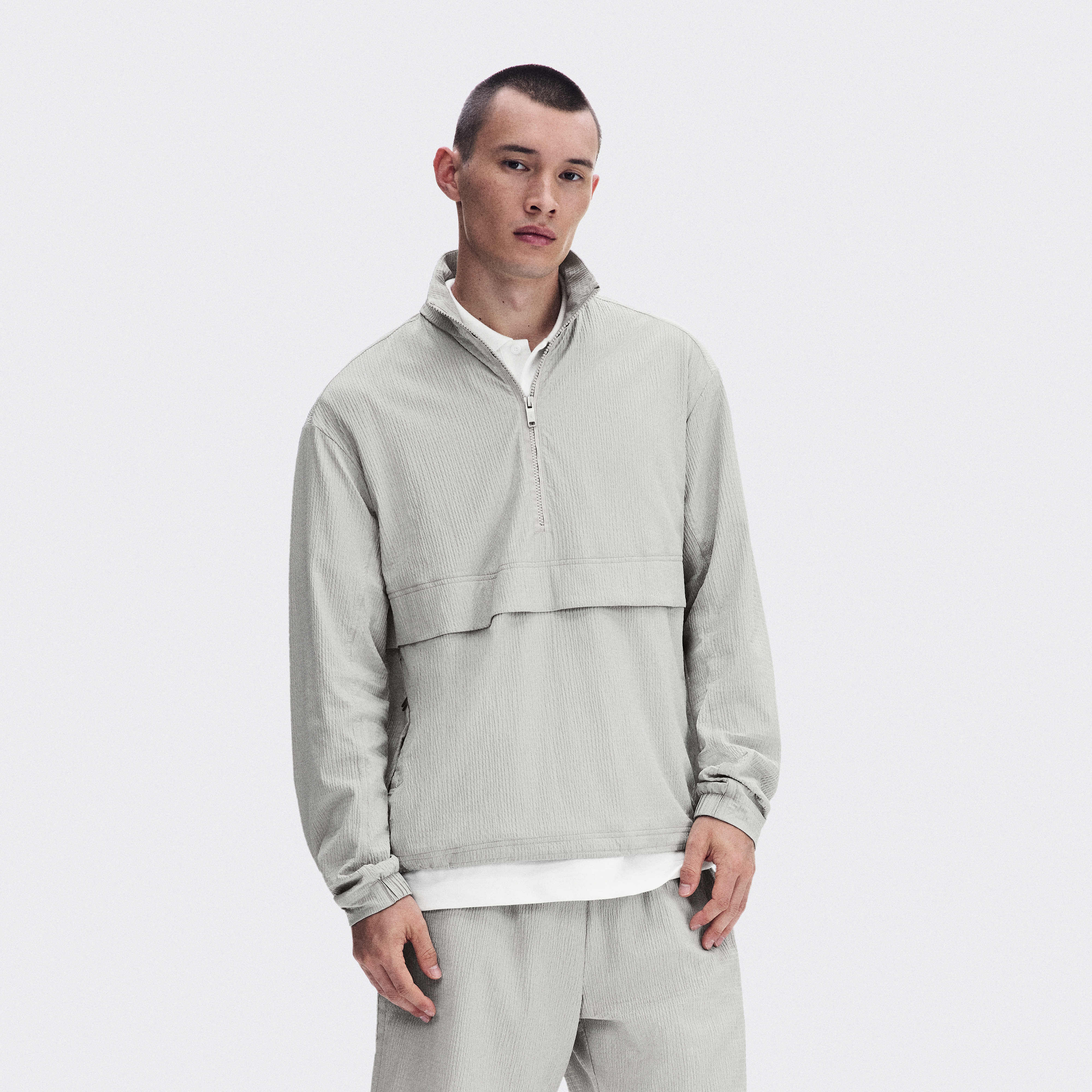 Courtside 1/2 Zip Eaze Hoodie in Brume