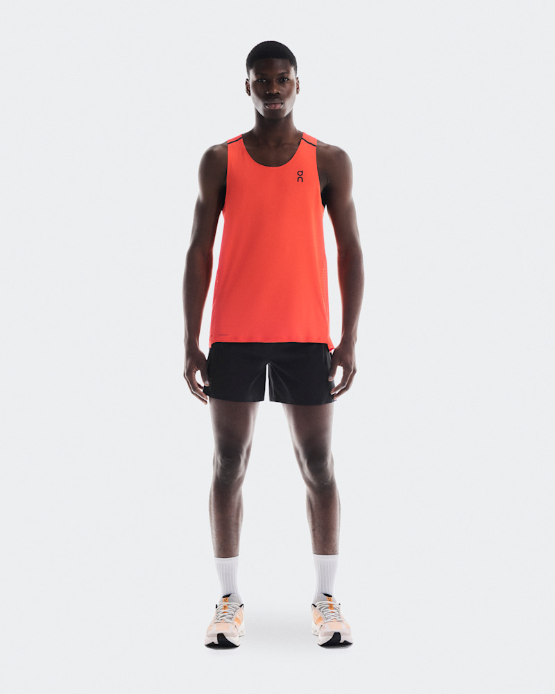 On Men's Performance Tank Top in Flame, Size: XL, Polyester