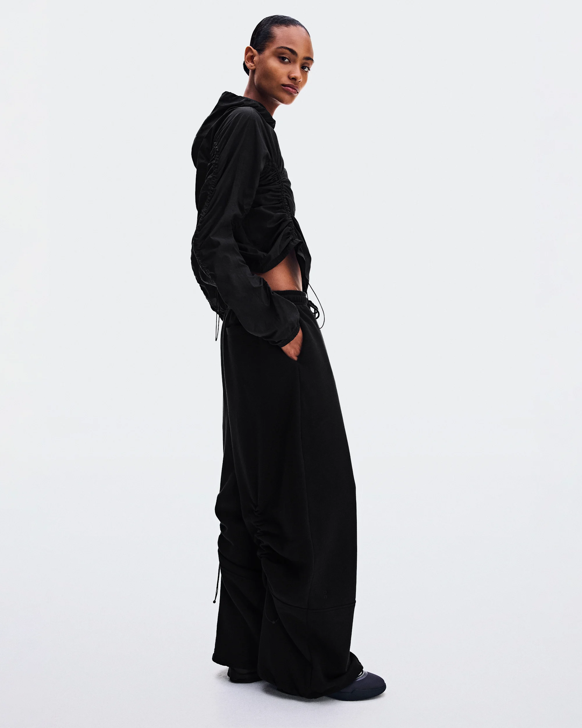Women's Ruched Lightweight Jacket Black - thumbnail 6
