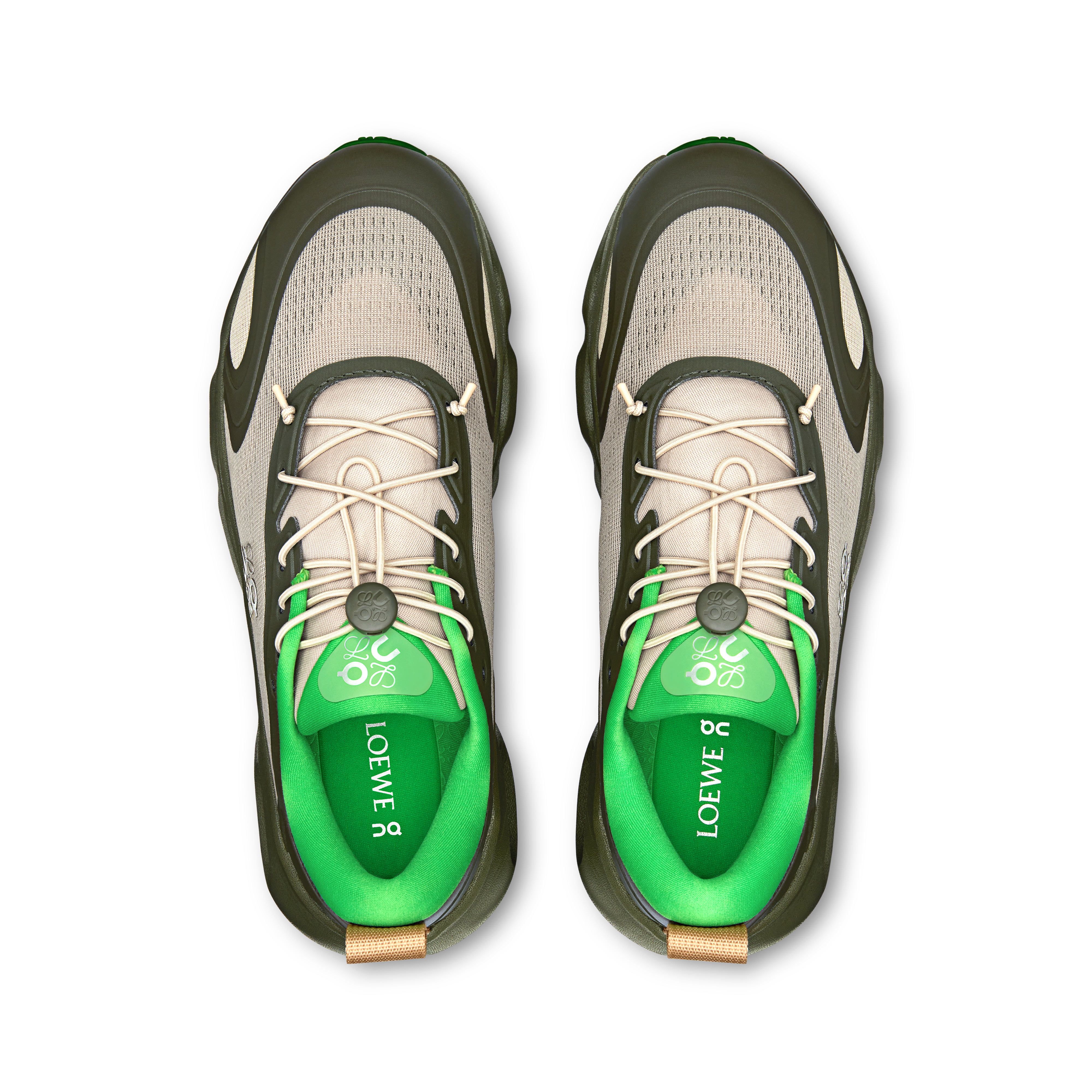 On Cloudsolo LOEWE Khaki Green & Sand Women Shoes