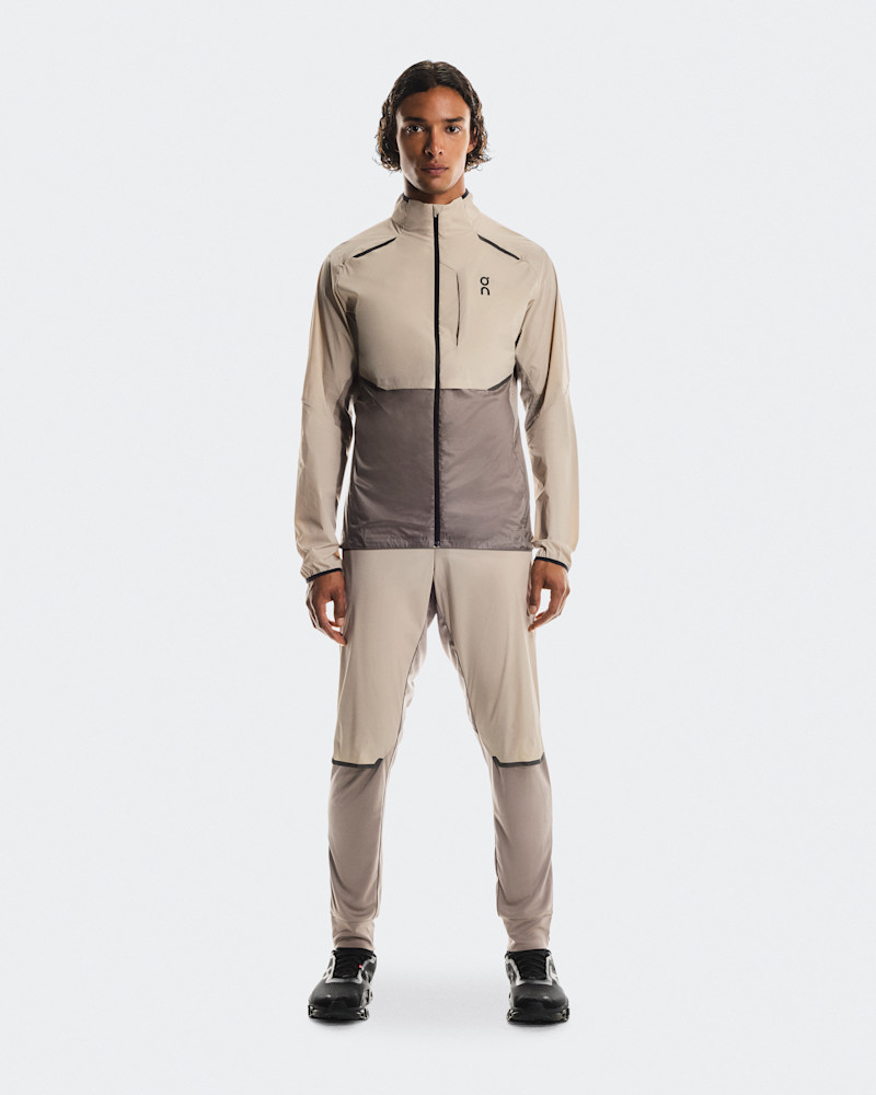 On Men's Weather Jacket in Desert/Cinder, Size: Medium, Polyamide Polyester