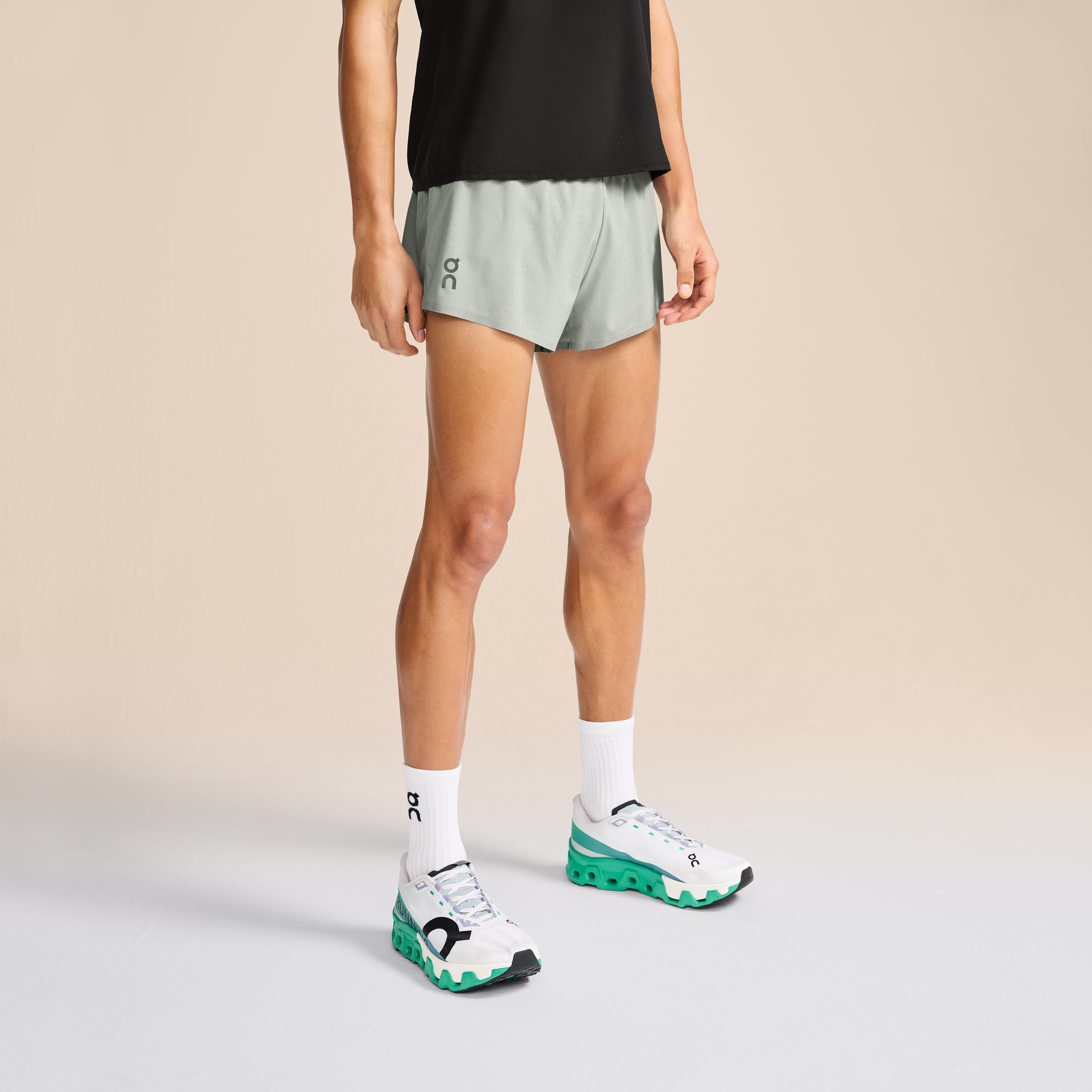 On Race Shorts Cobble & Black Homme – Ultraléger, poches arrière zippées, coutures collées Shorts