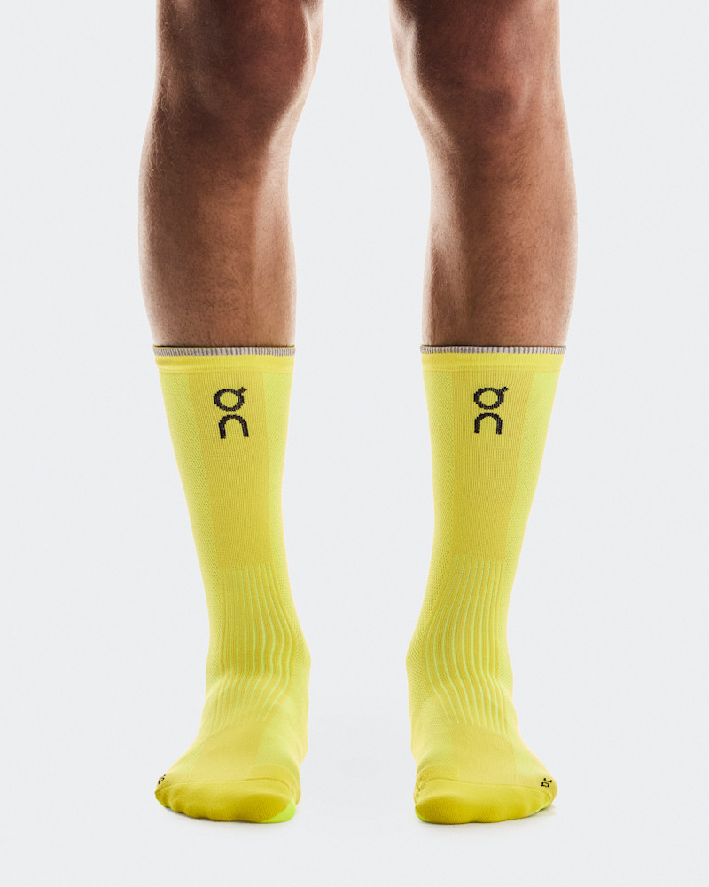 On Elite Run Sock High in Lime, Size: W 9.5-11, M 8-9.5, Polyamide/Polyester