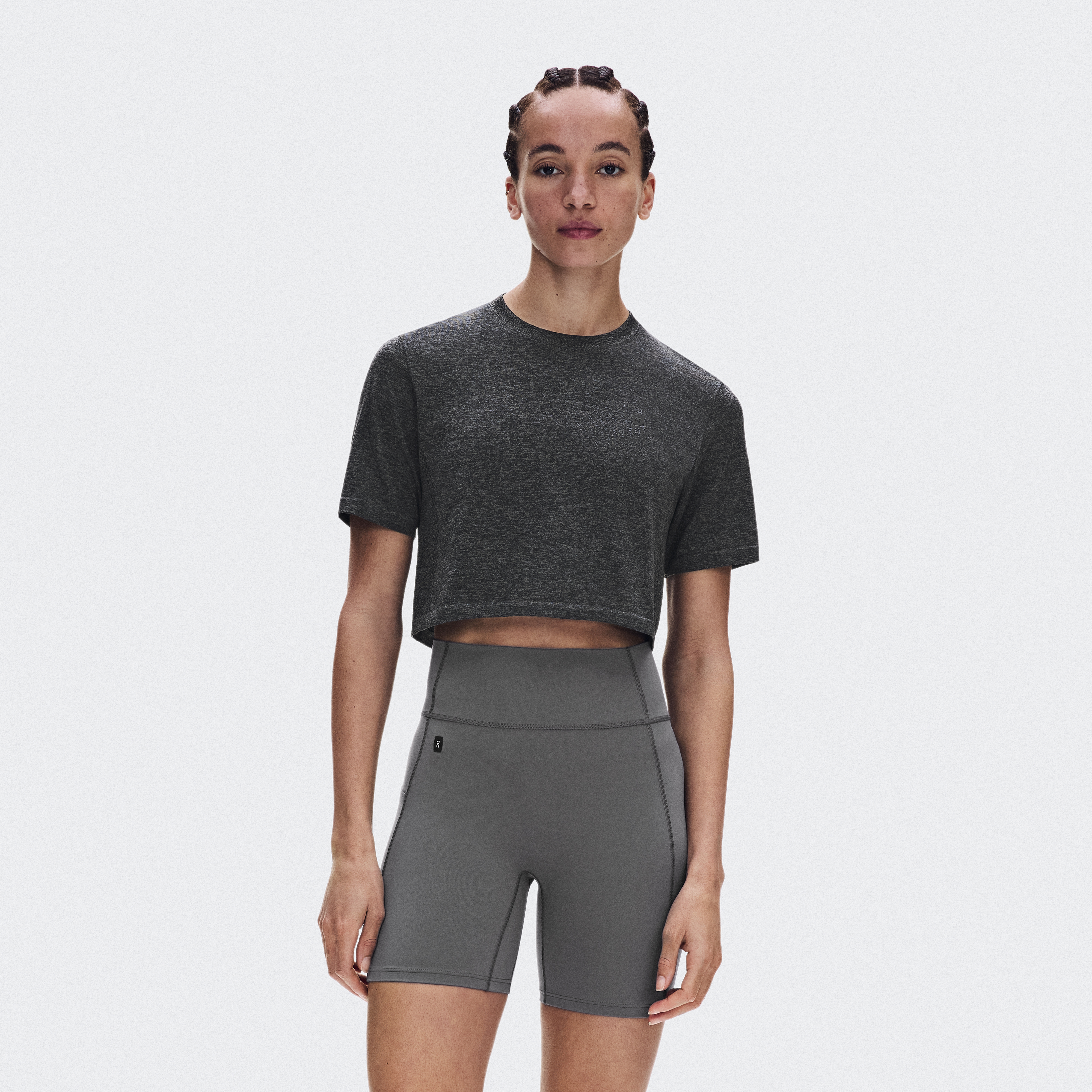 Train Flex-T Crop Short-Sleeve Shirt in Ember Heather