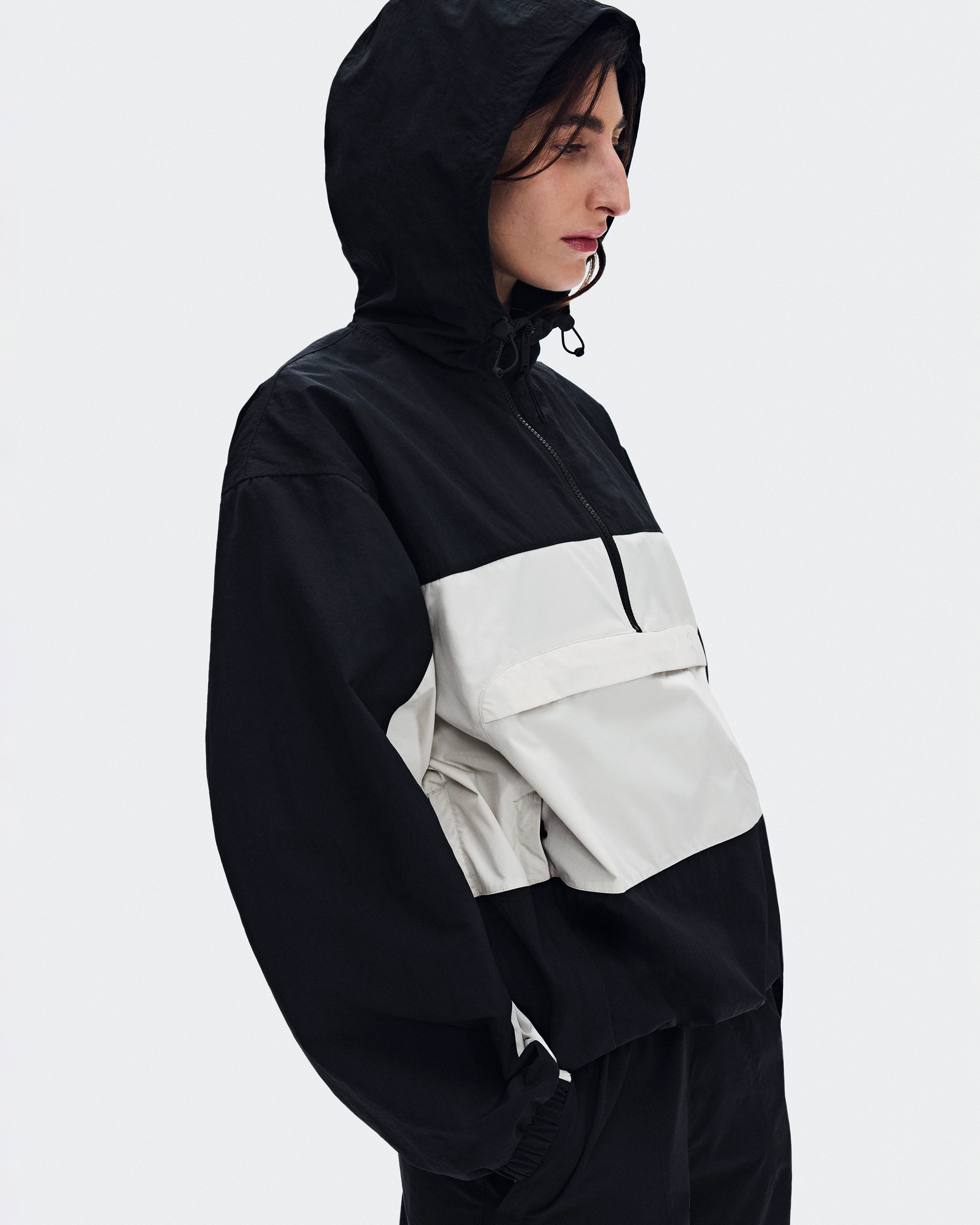 On Half-Zip Anorak Black Donna Giacche