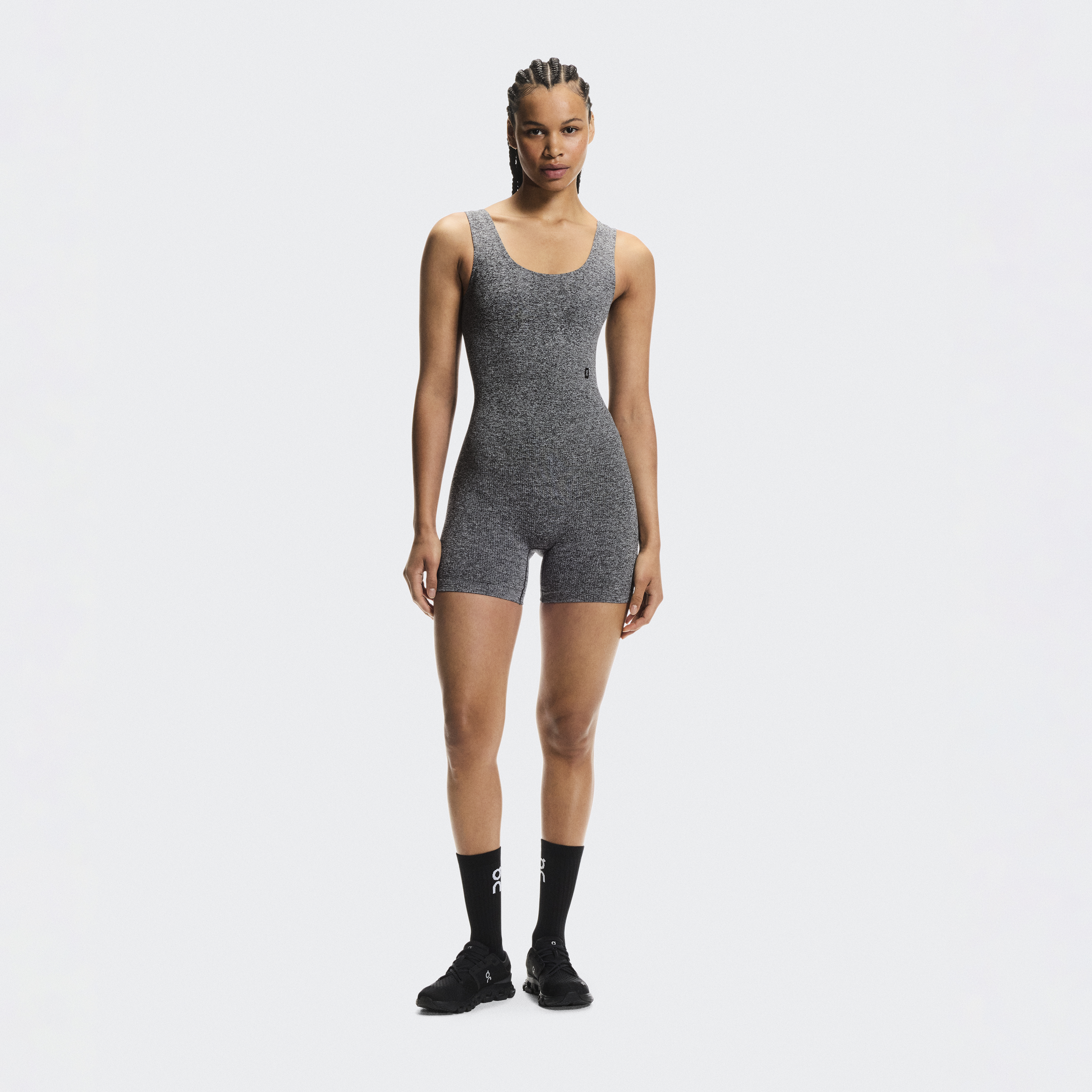 Studio Knit Bodysuit in Graphite Heather