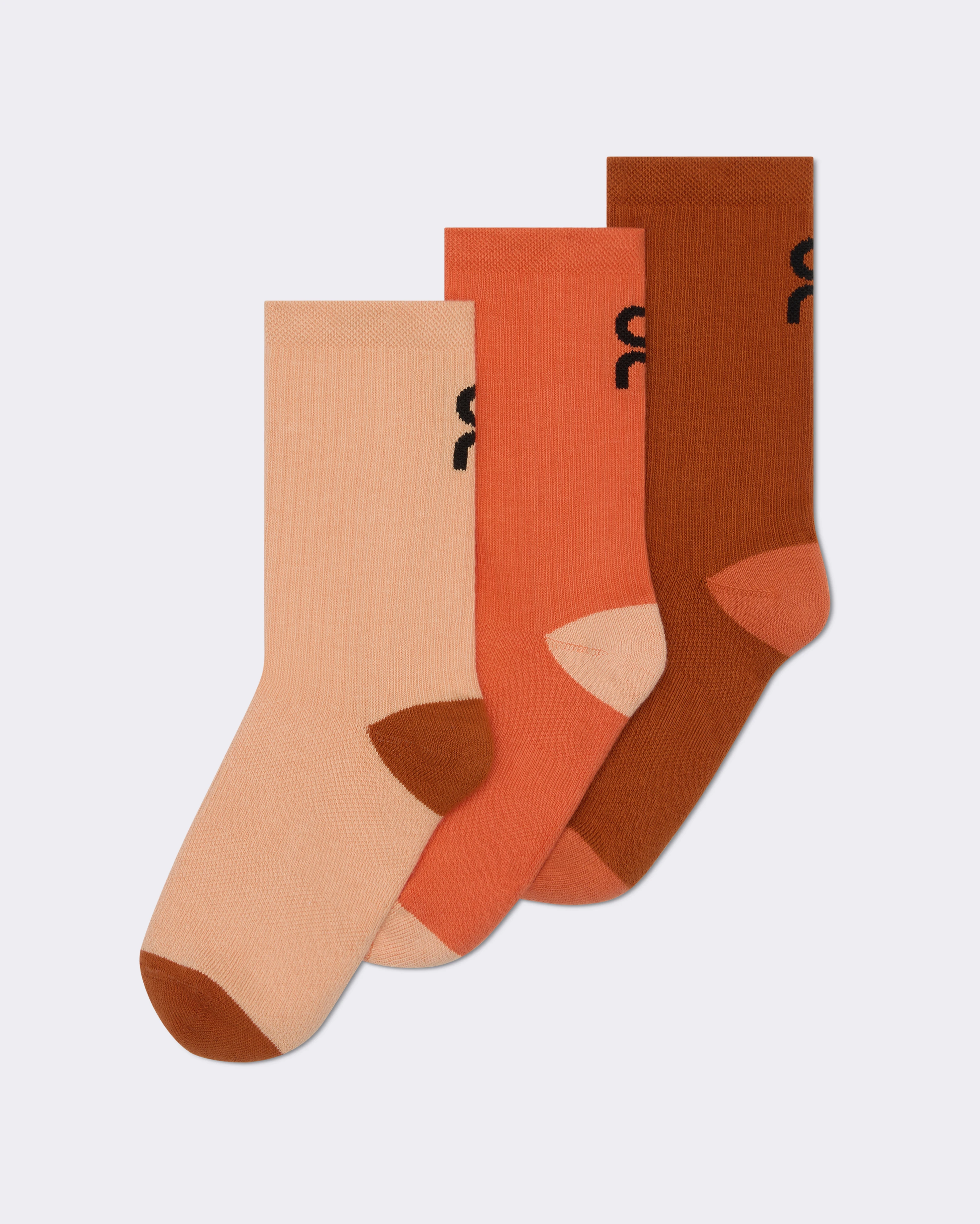 On Logo Sock High 3P Kids Flame & Cinnamon Kids Socks