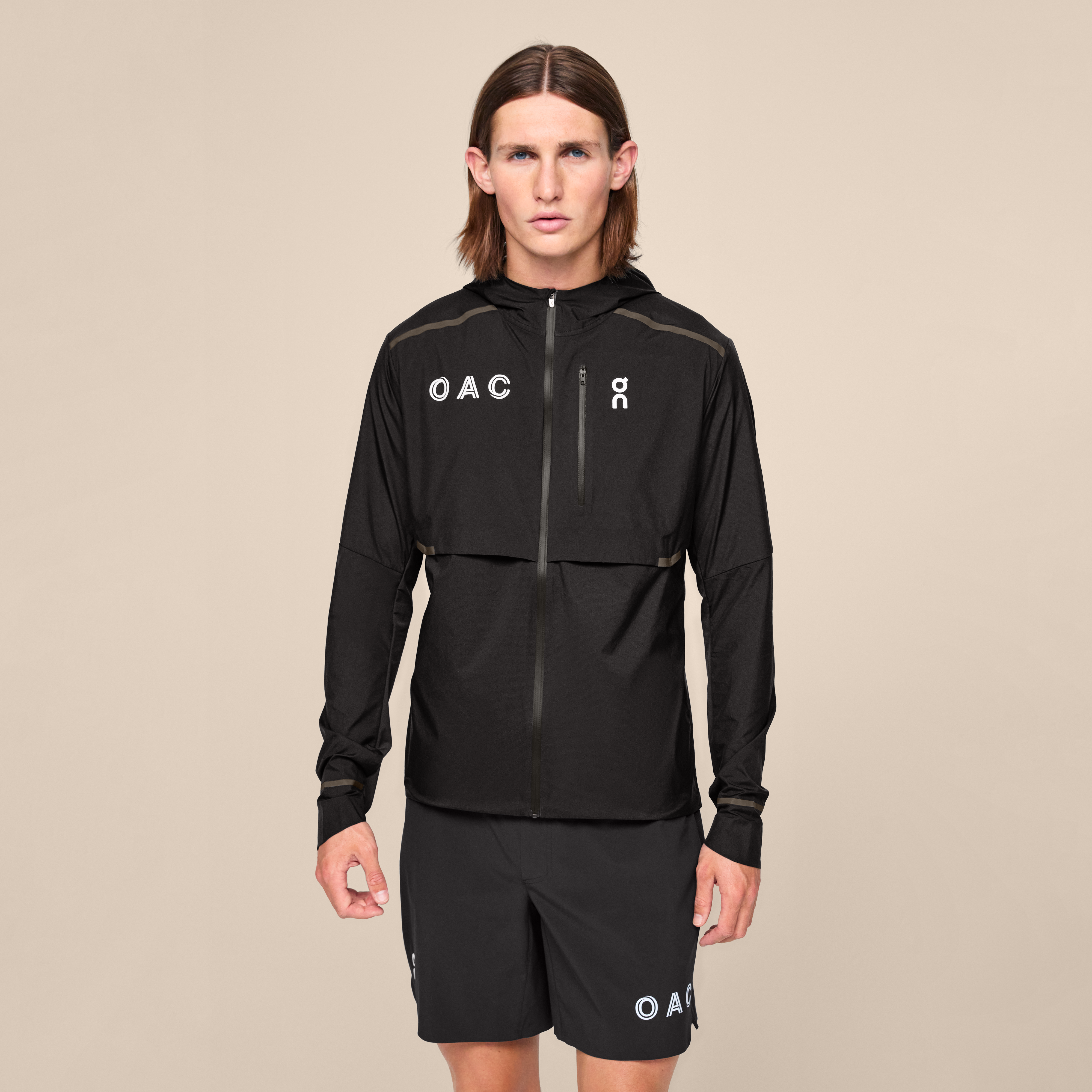 On Weather Jacket OAC Preto Masculino Masculino – Corrida de alto desempenho, respirável, leve Jaquetas