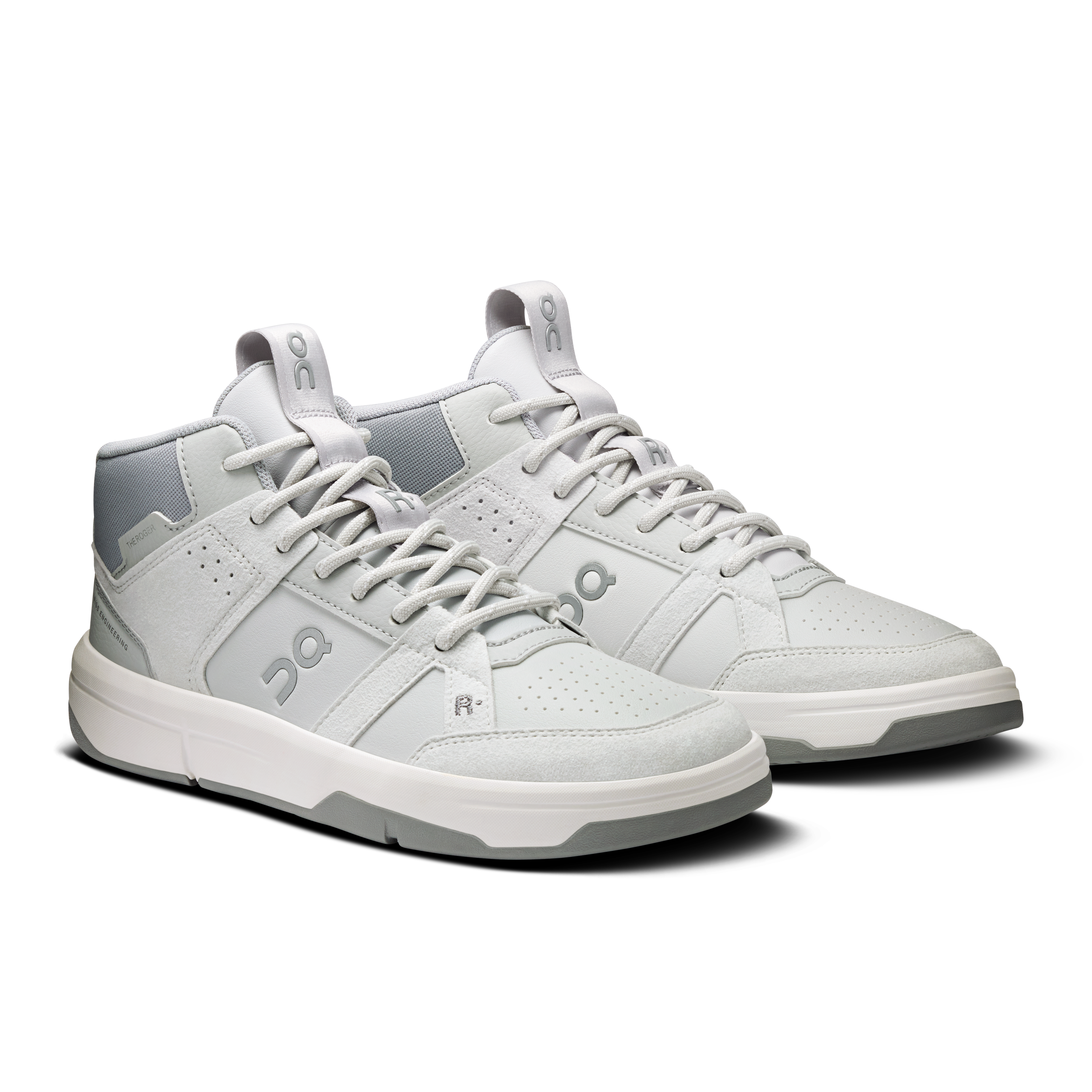 On THE ROGER Clubhouse Mid Glacier & Alloy Women Shoes