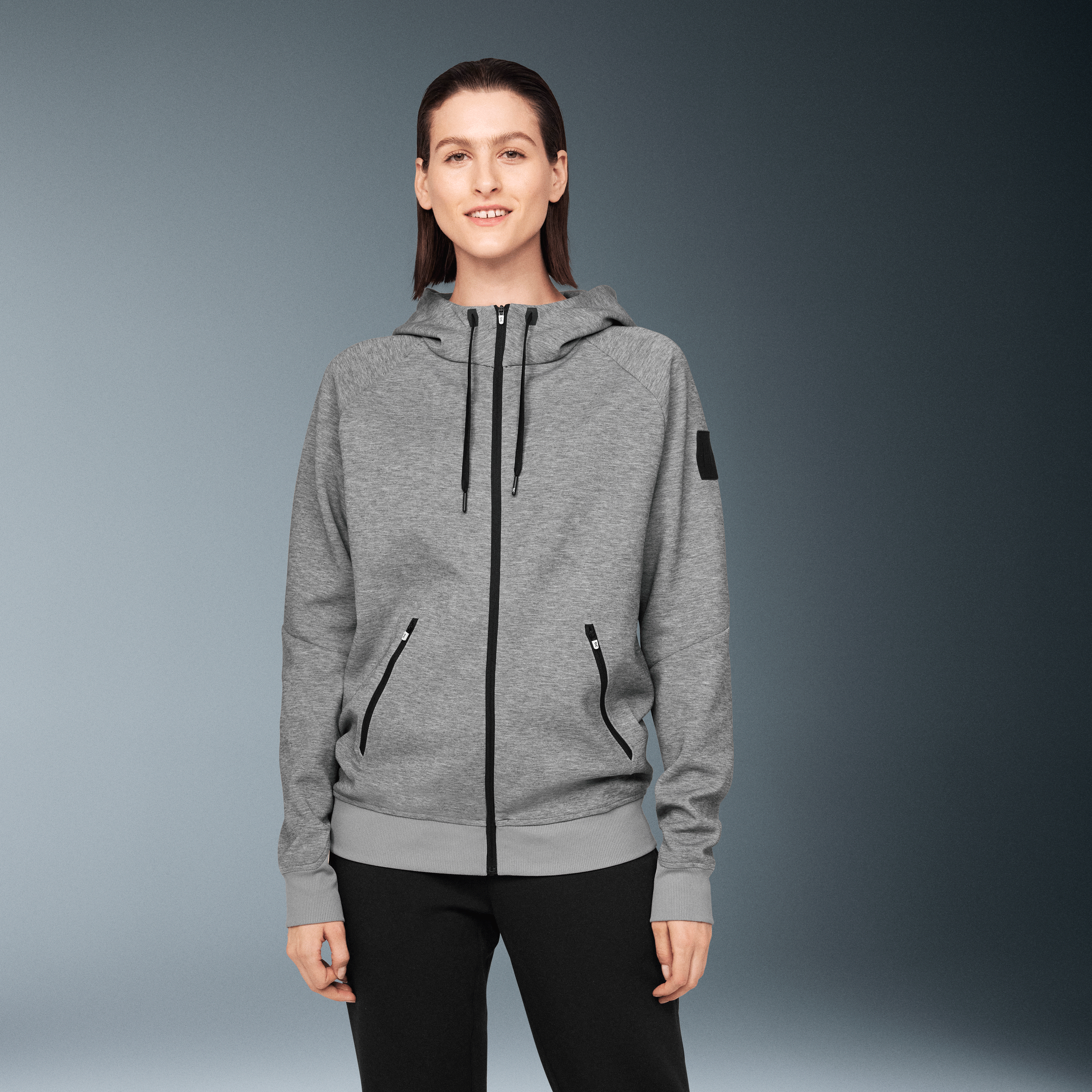 Zipped Hoodie in Grey