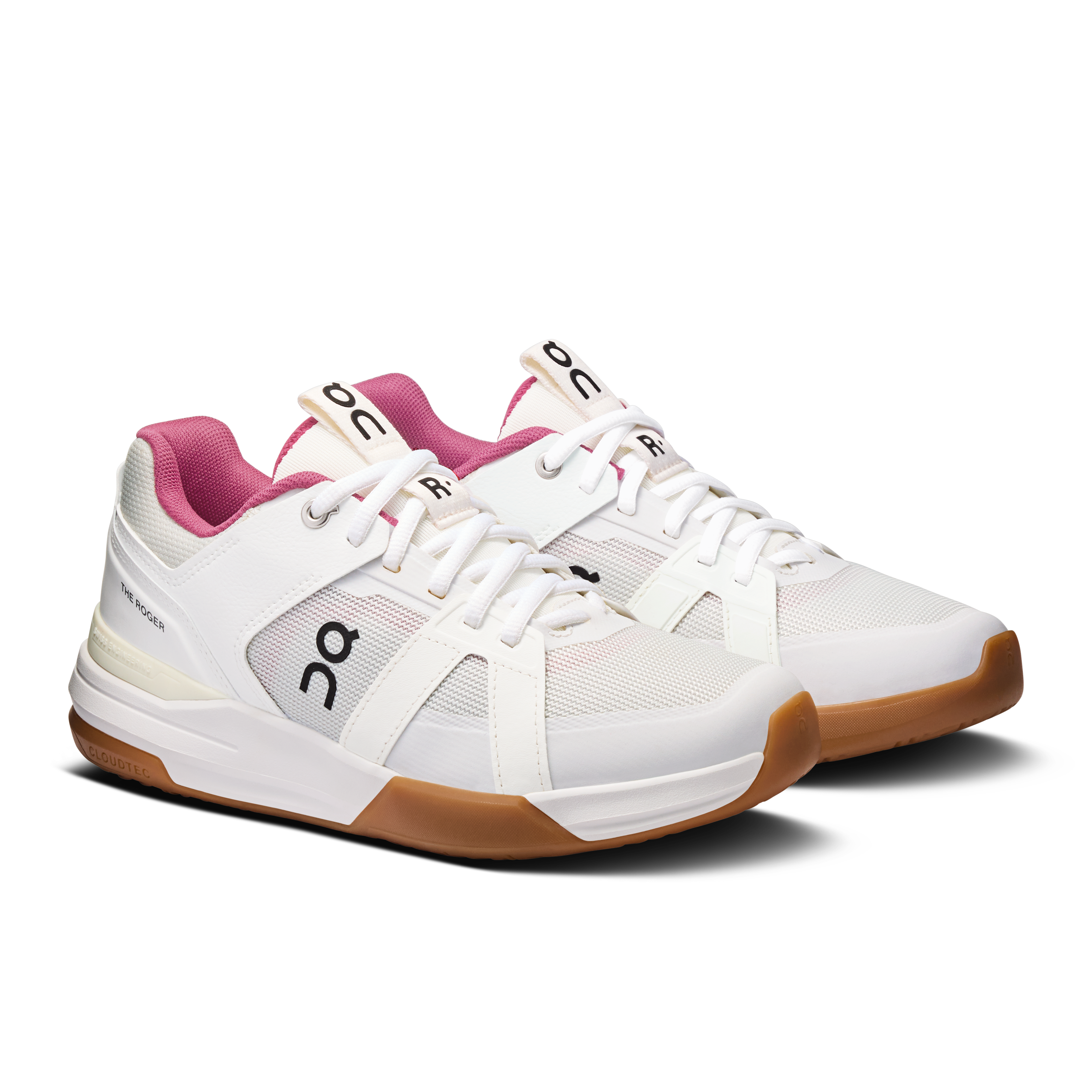 On THE ROGER Clubhouse Pro Ivory & Grenadine Women Tennis Shoes