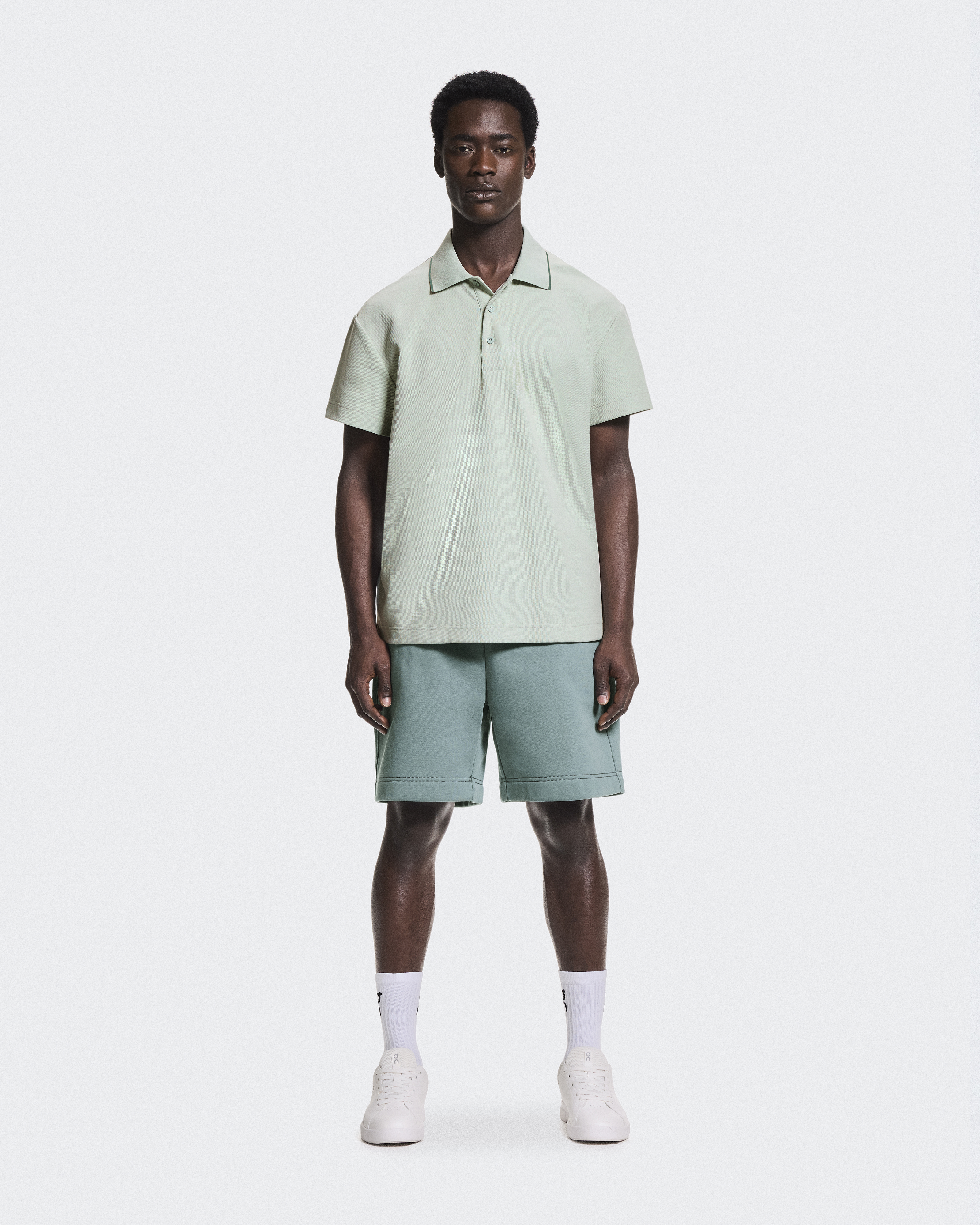 Courtside Polo Short-Sleeve Shirt in Mineral/Tide