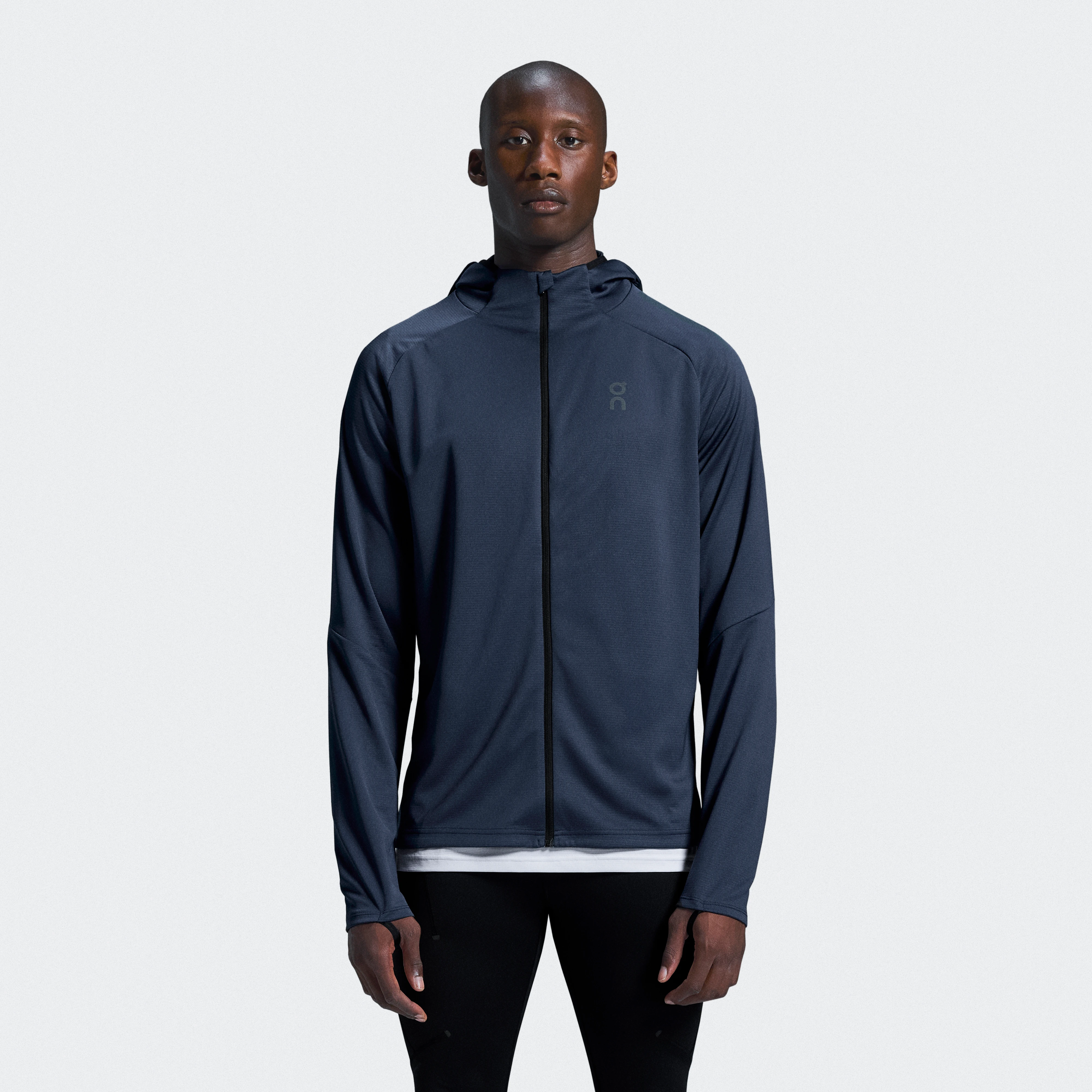 On Climate Zip Hoodie Midnight Men – Cold weather runs, balaclava feature, insulating Hoodies and sweatshirts