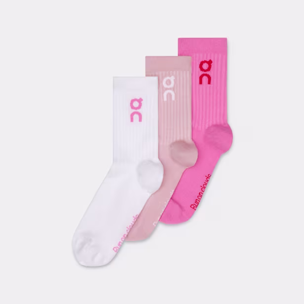Logo Sock High 3P in Mauve/Raspberry