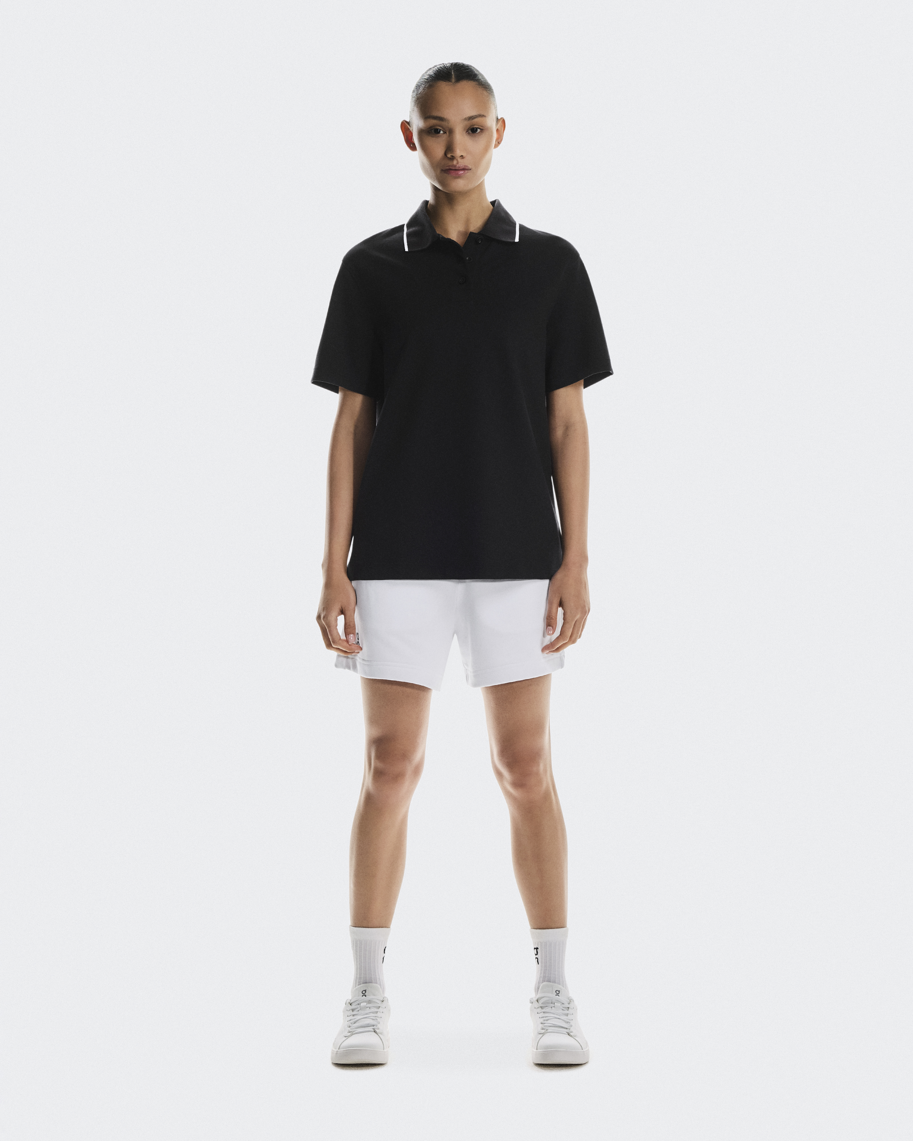 On Courtside Polo Camicia Manica Corta per Donna in Black, Taglia: XL, Polyester
