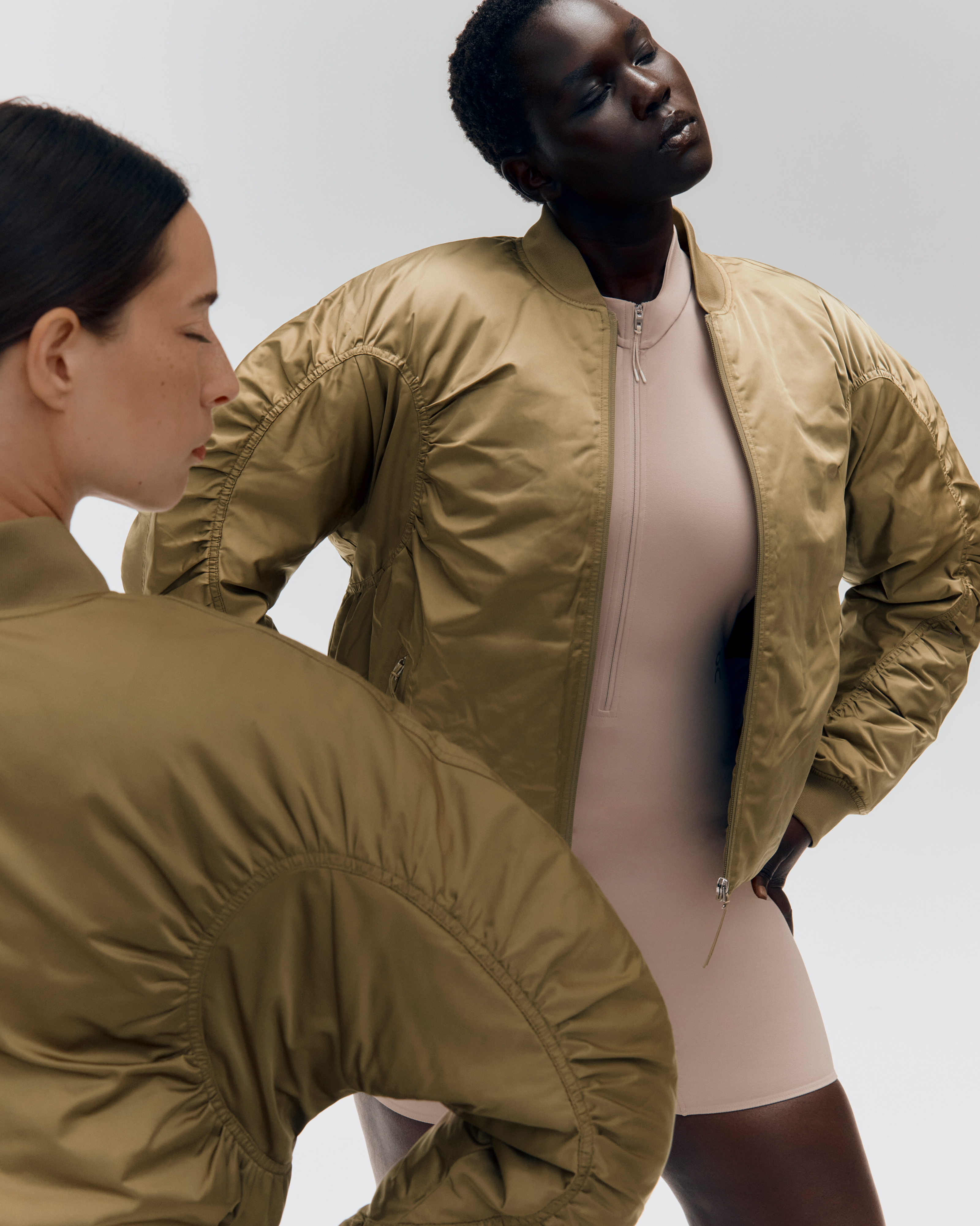 ジャケット COURREGES Women Bomber Jackets 424CBL218NY00201983 Brown Courreges Nylon Knot Bomber Jacket - Brown | 424CBL218NY00201983