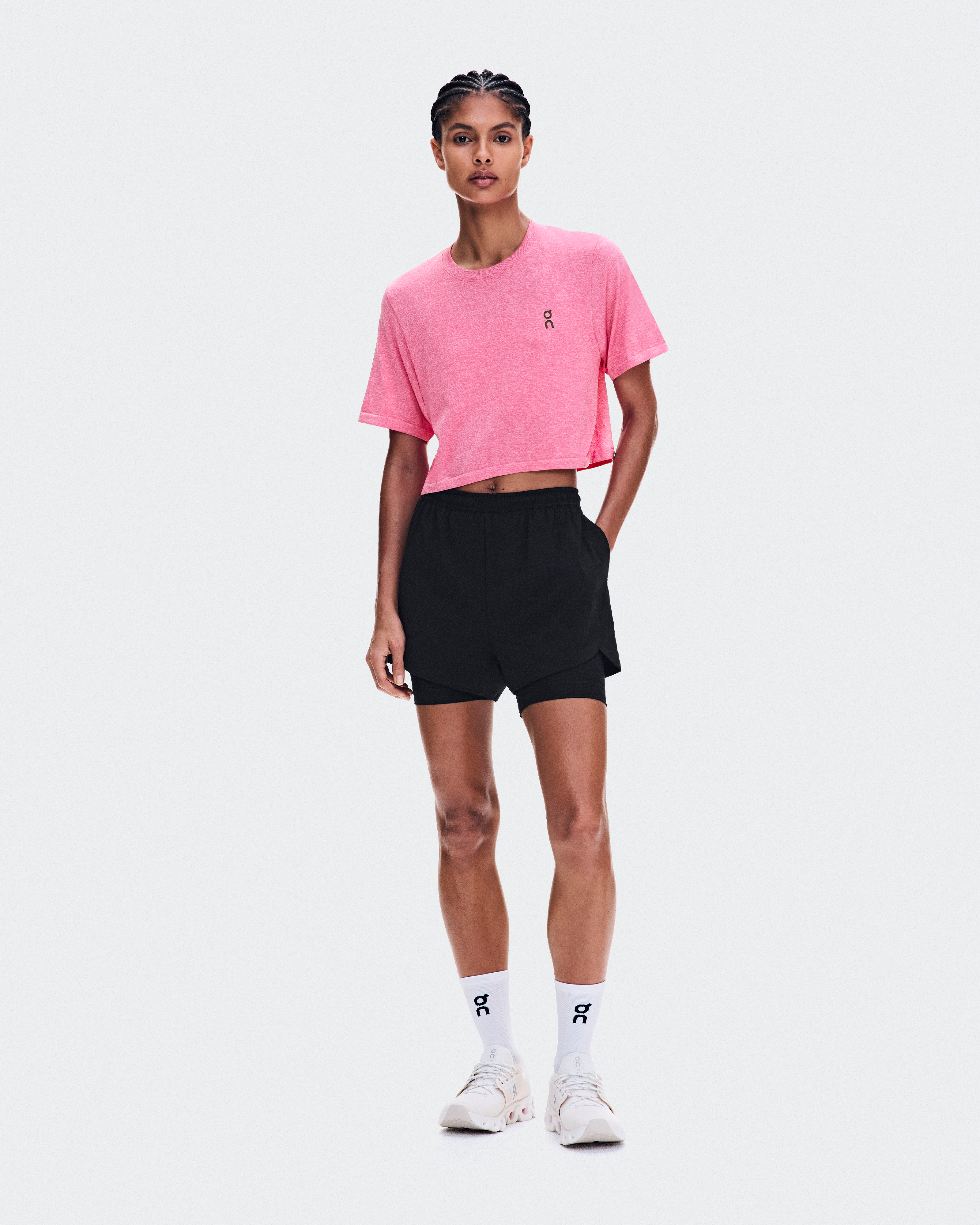 Train Flex-T CropWomen / Bubblegum Heather / L