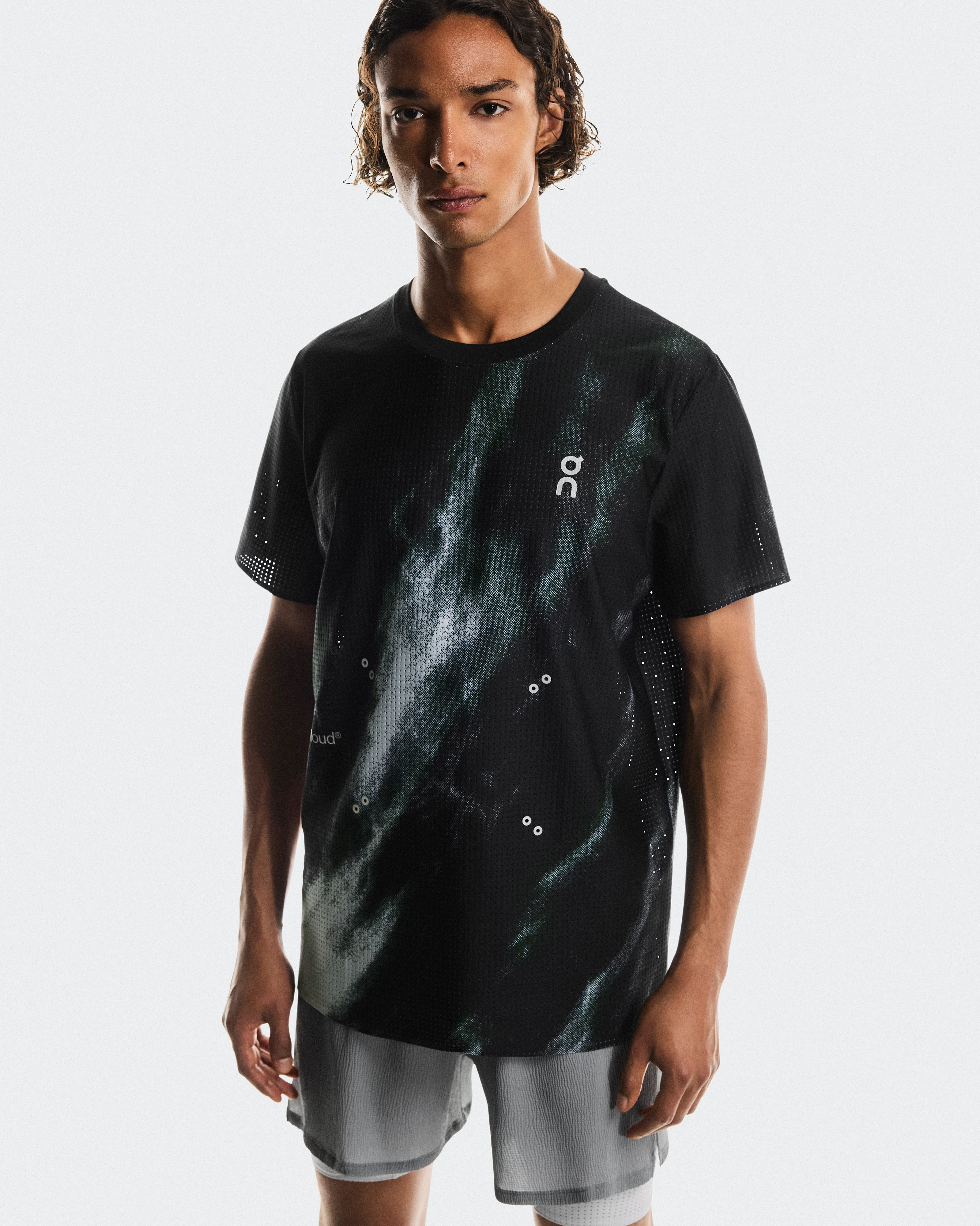 On Pace Mesh-T Black & Glacier Men Tops and t-shirts