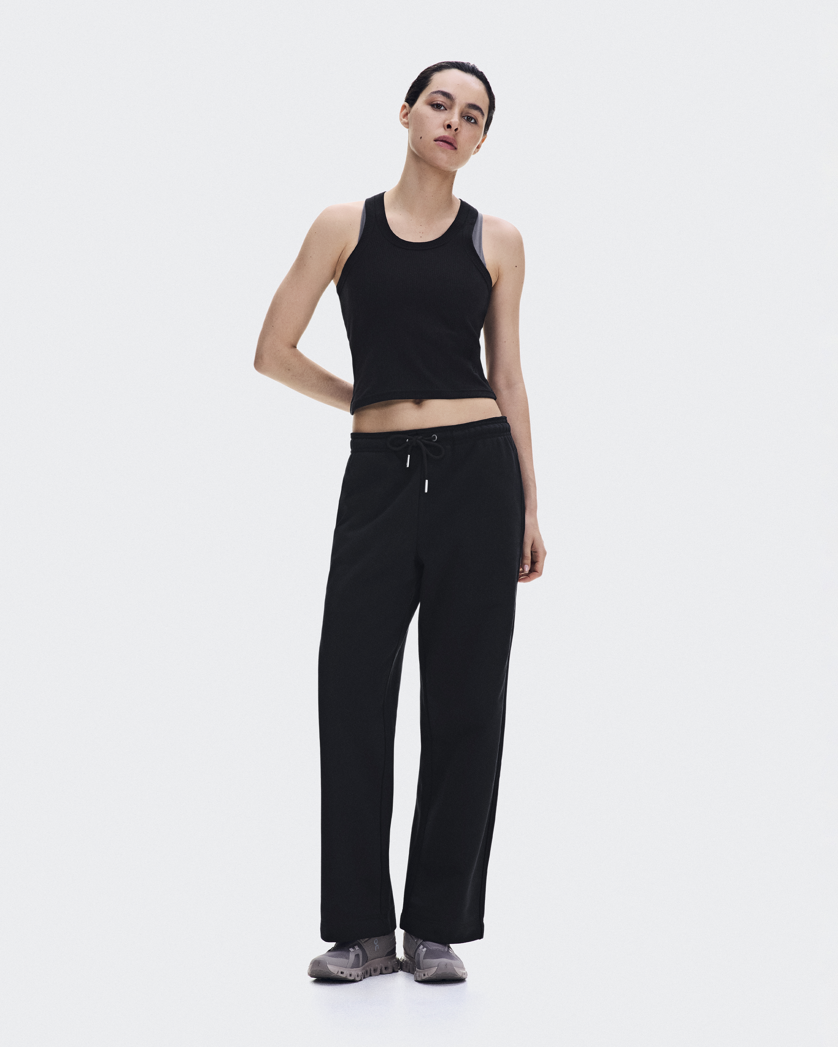 All-Day Ribbed Tank Top in Black