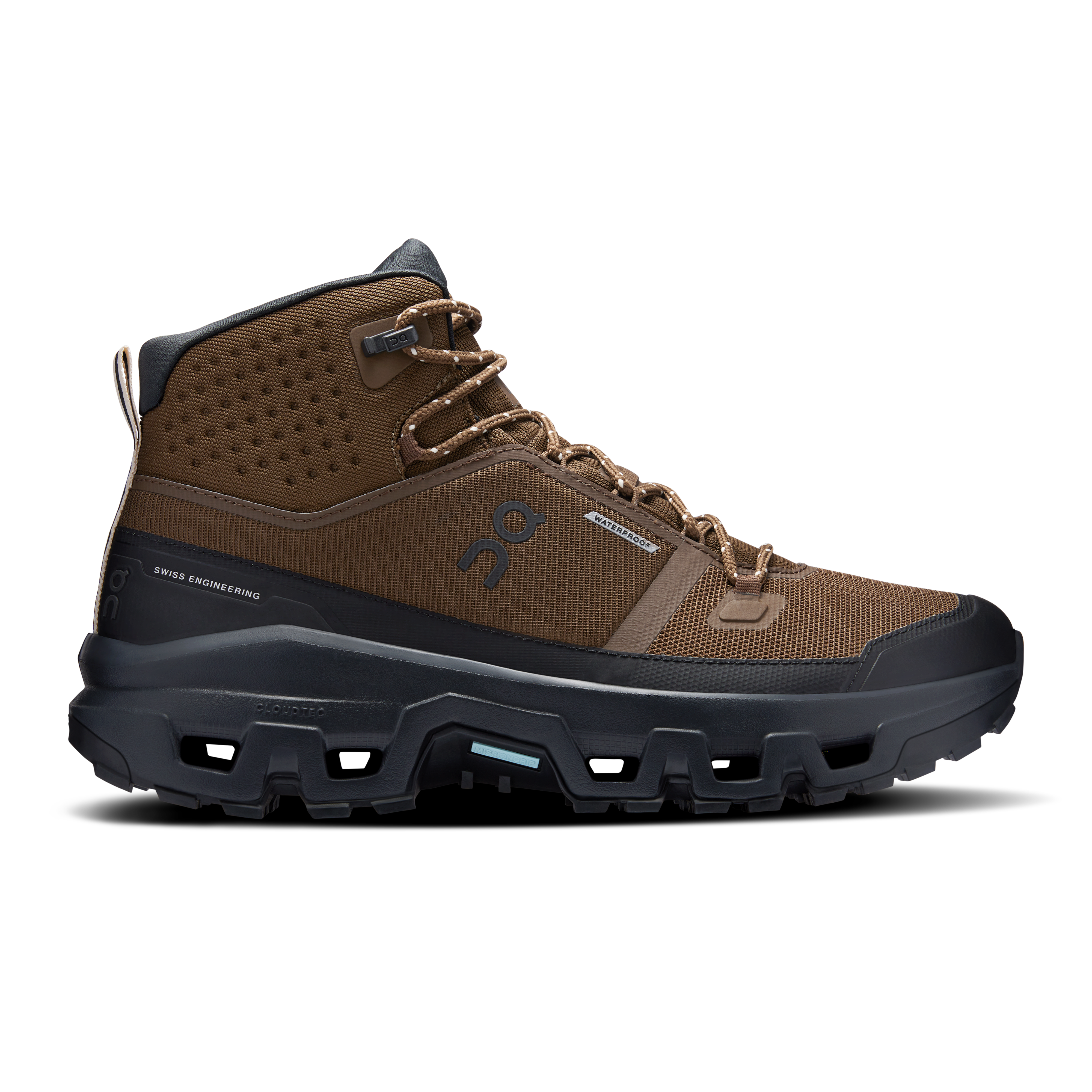 On Cloudrock Mid Waterproof Brown Men Men – Hiking, Missiongrip™, waterproof Shoes