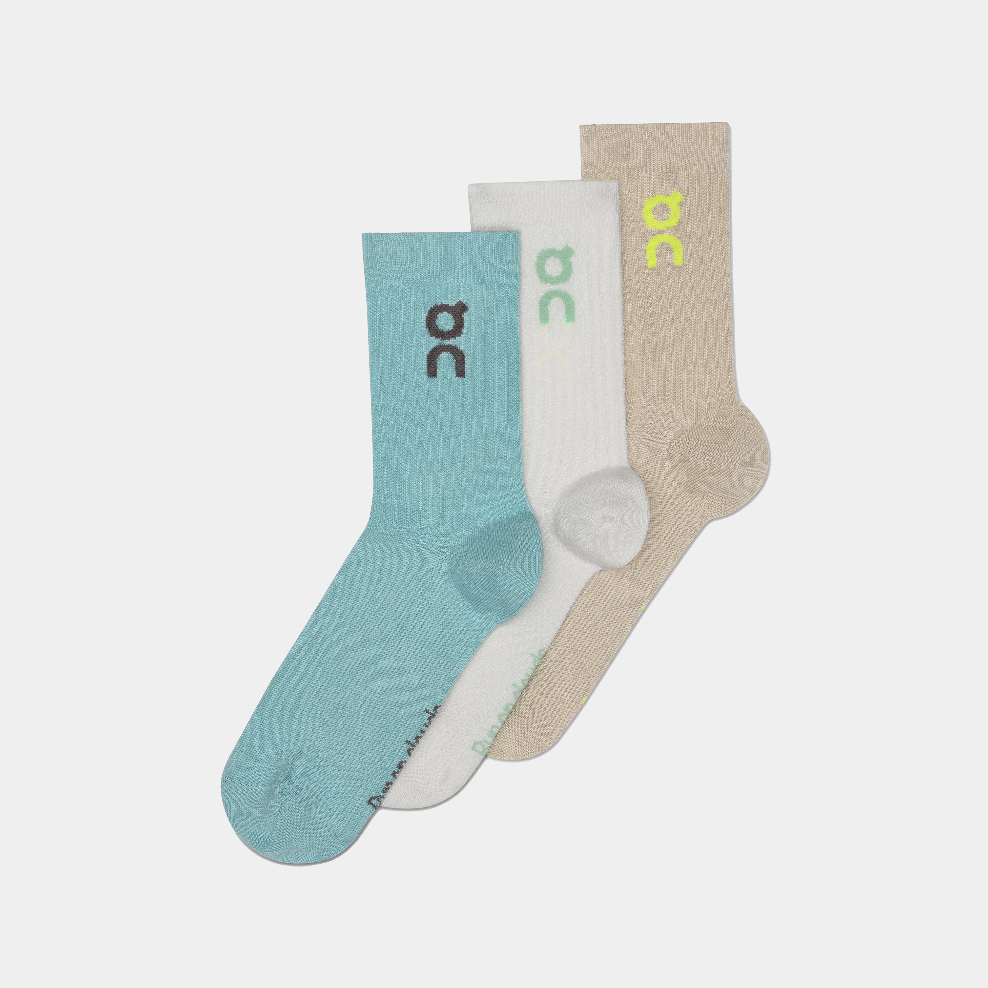 On Logo Sock High 3P Beige Blue Unisex Unisex – All day, breathable, versatile Socks
