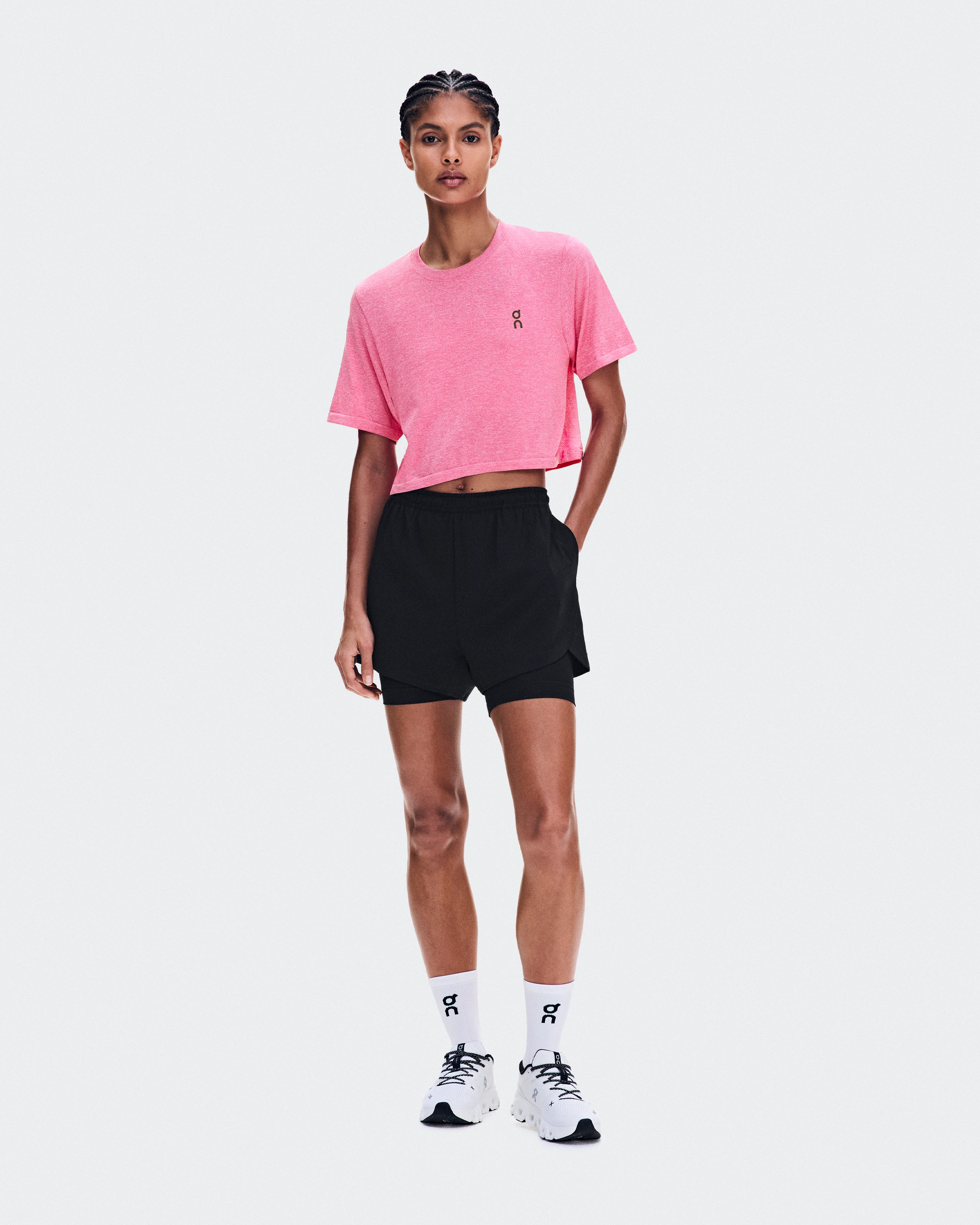On Train Flex-T Crop Bubblegum Heather Women Tops and t-shirts