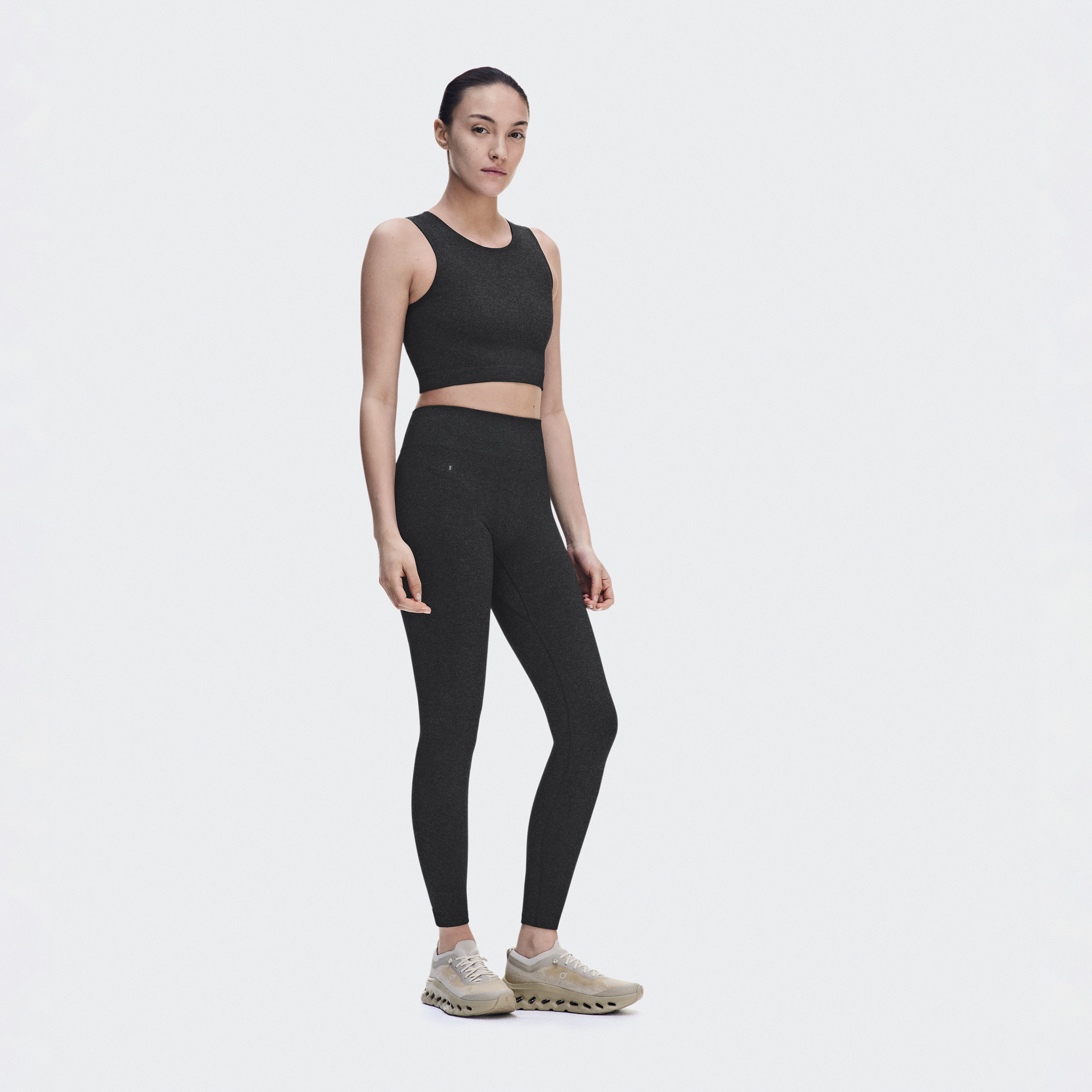Studio Knit Leggings Tights in Ember Heather