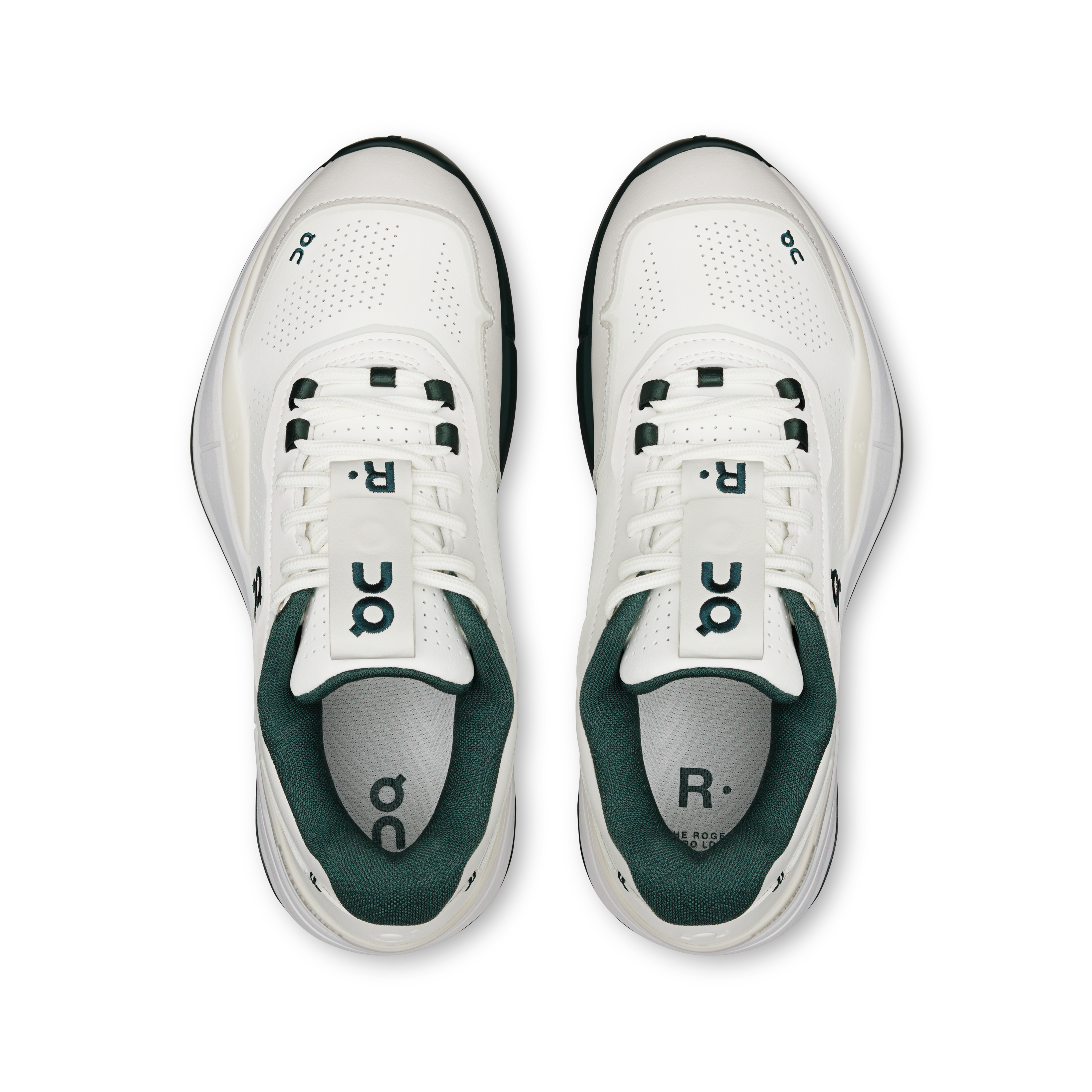On THE ROGER Pro LDN White & Evergreen Women Tennis Shoes