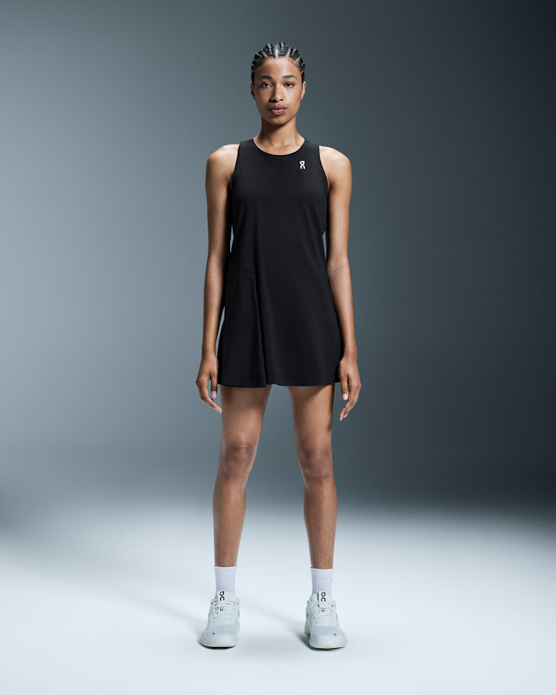 On Women's Court Dress in Black, Size: Medium, Polyester