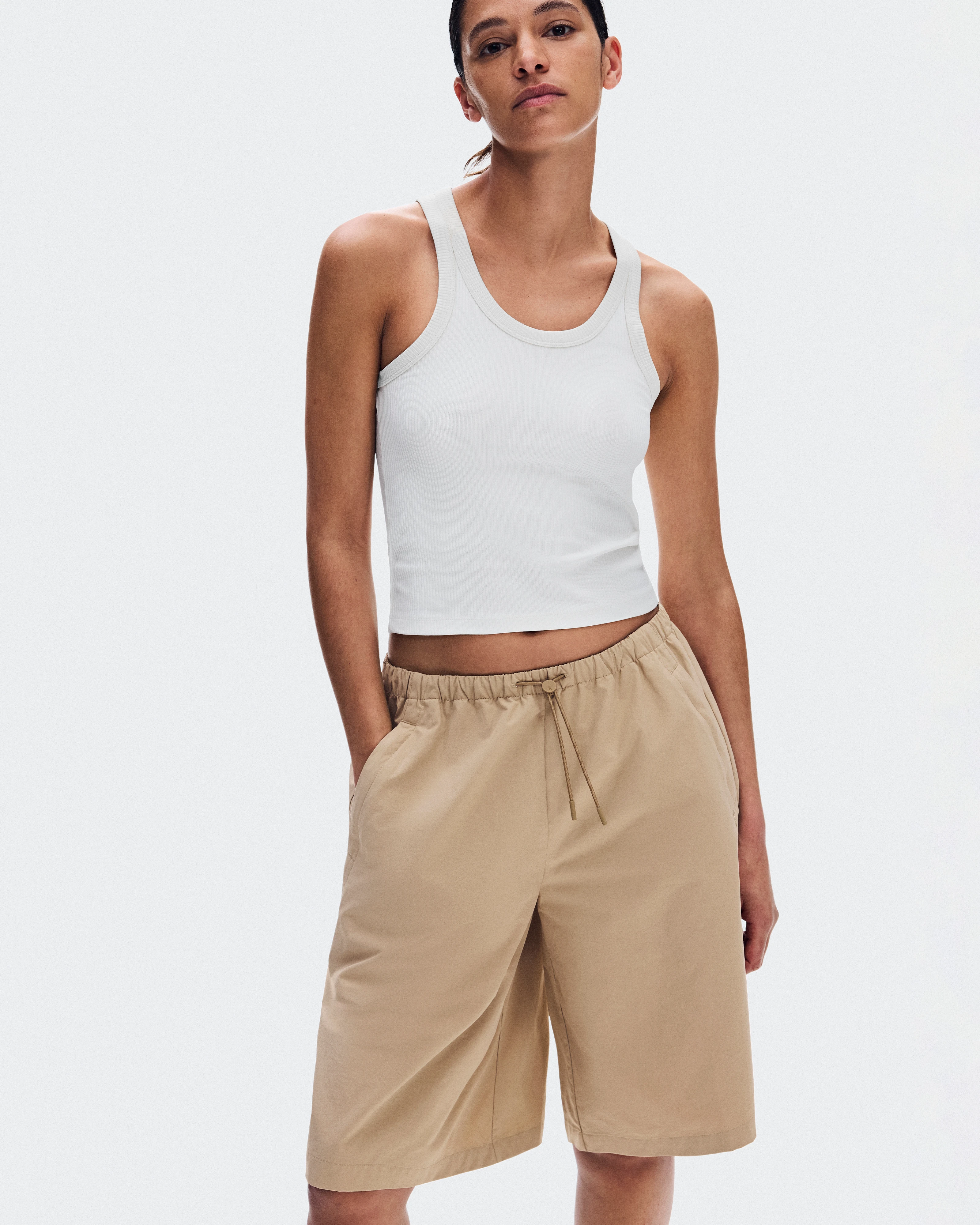 On All-Day Ribbed Tank Ivory Women Tops and t-shirts