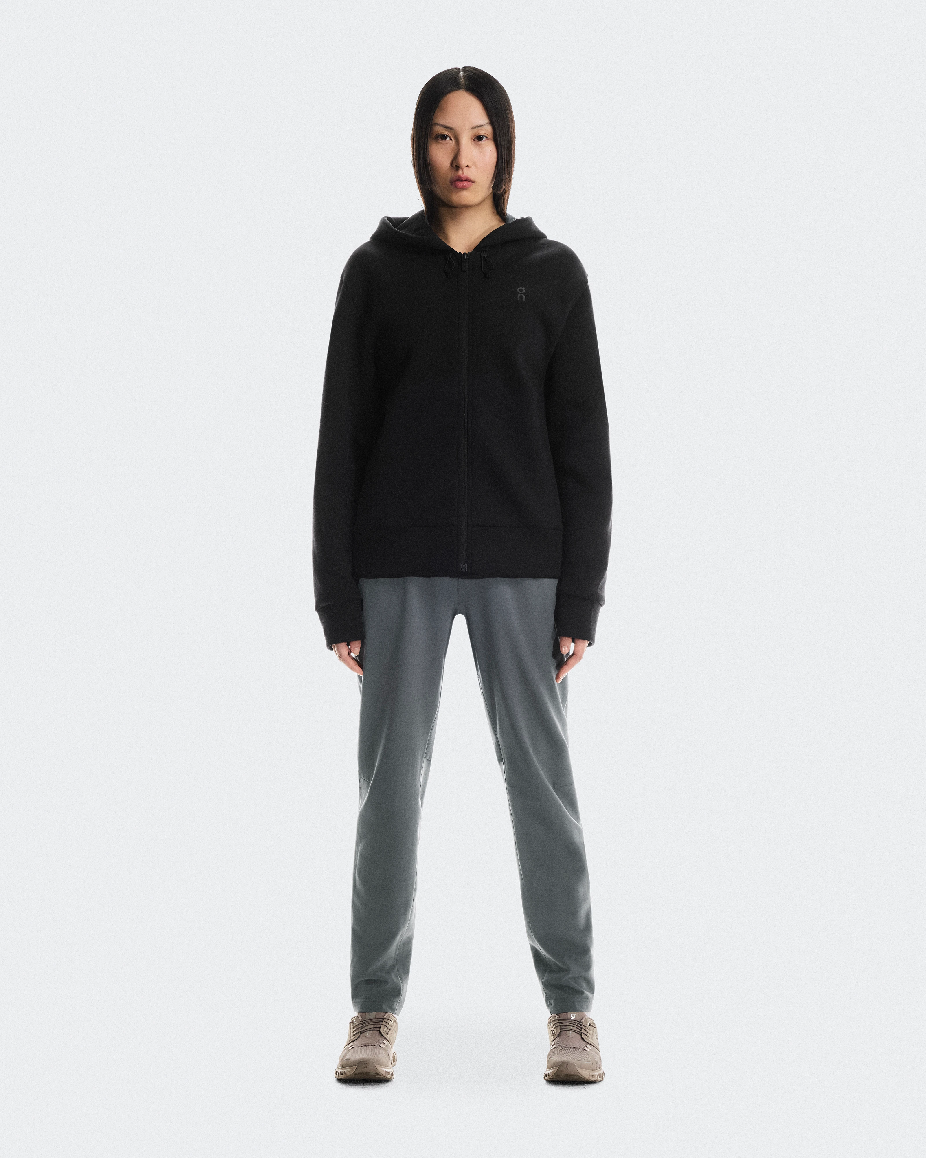 On Focus Tech Zip Hoodie Black Women Hoodies and sweatshirts