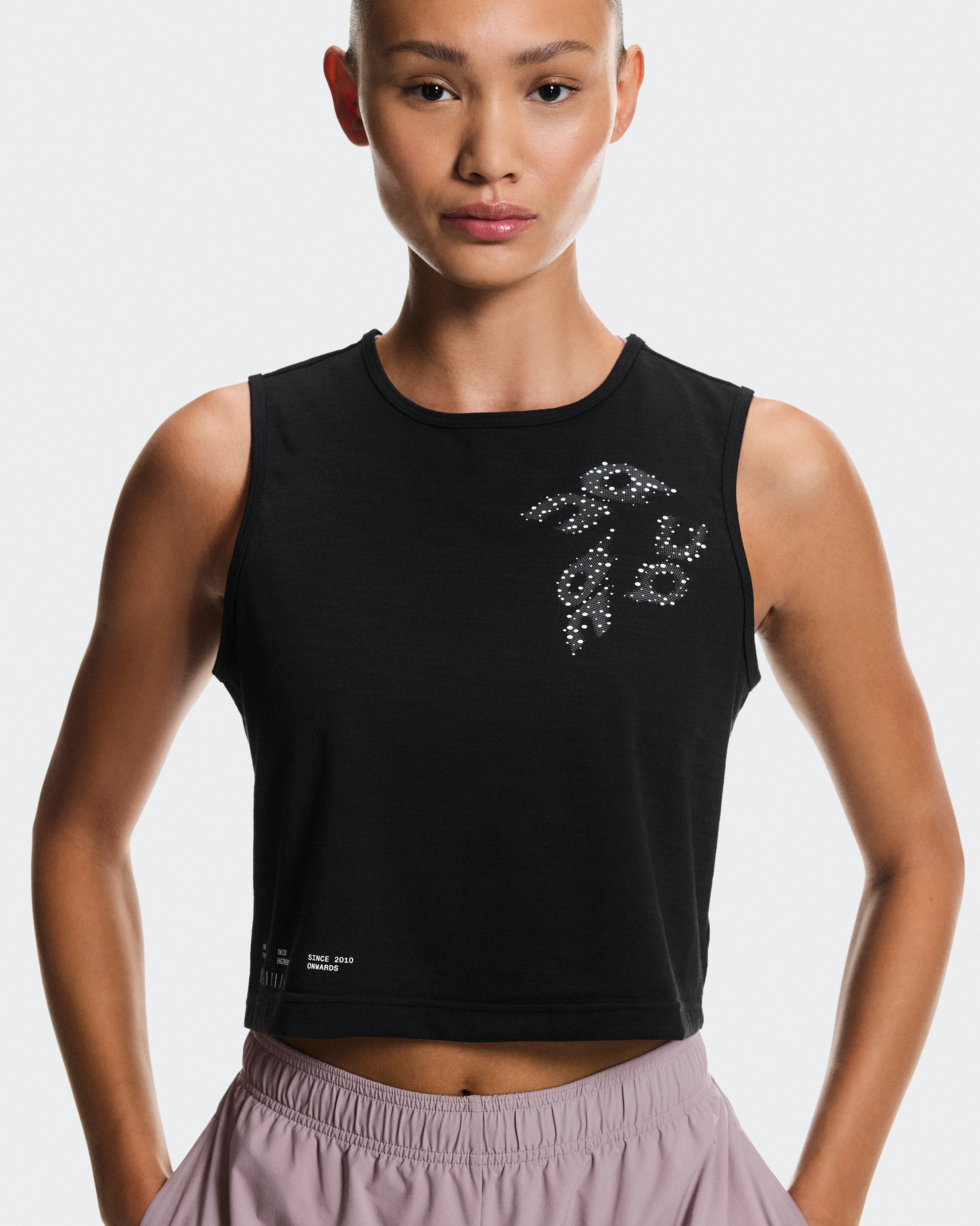 On On Run Tank Black Women Tops and t-shirts
