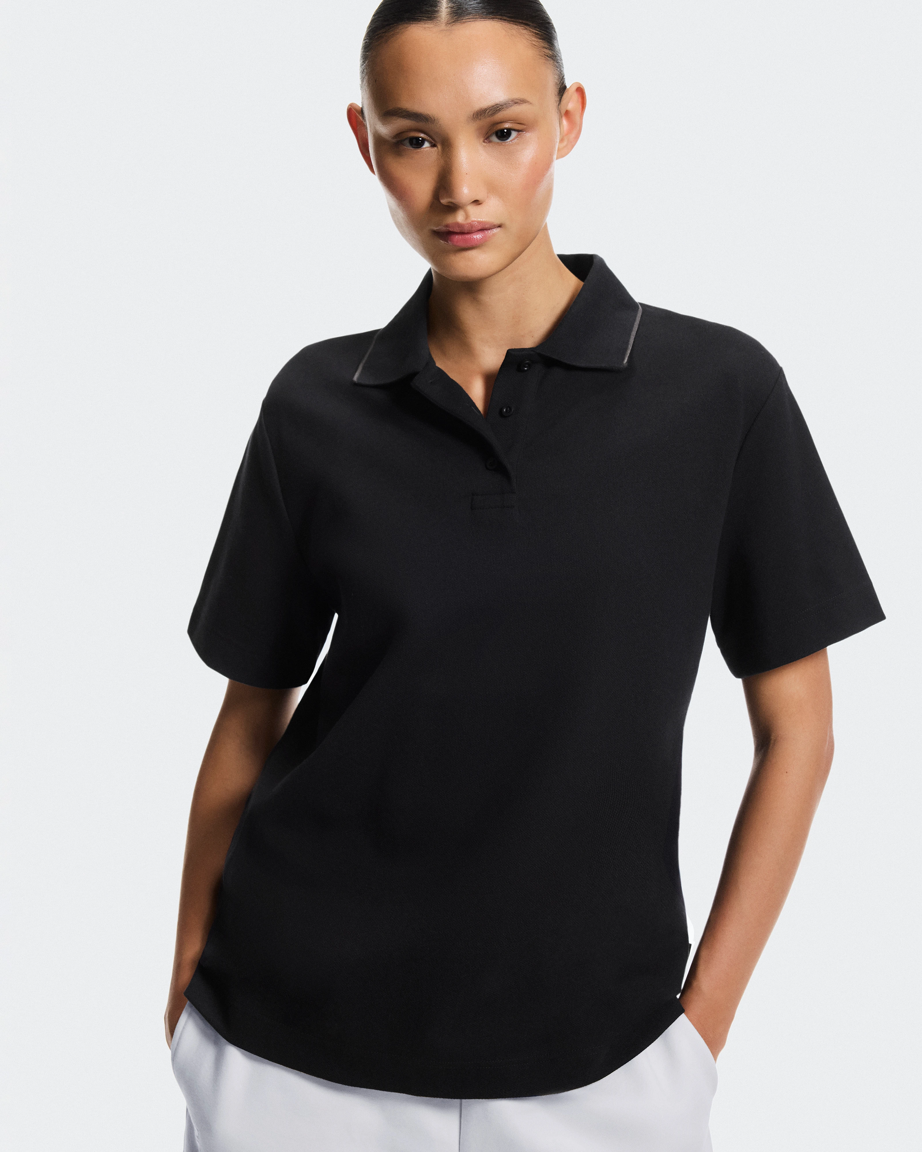 On Courtside Polo Black & Eclipse Women Tops and t-shirts