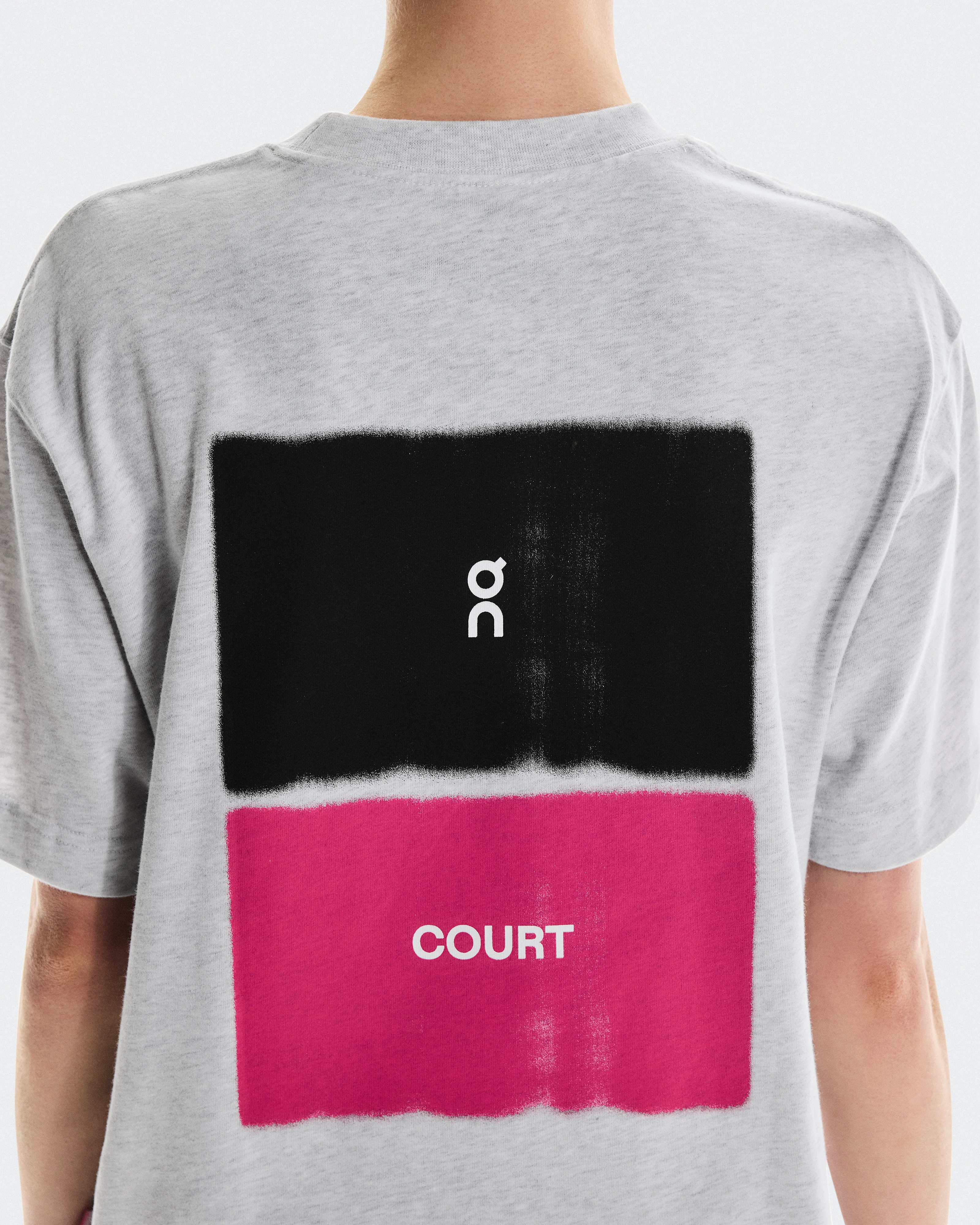 On Club-T Court Heather Gray & Pink Women Tops and t-shirts