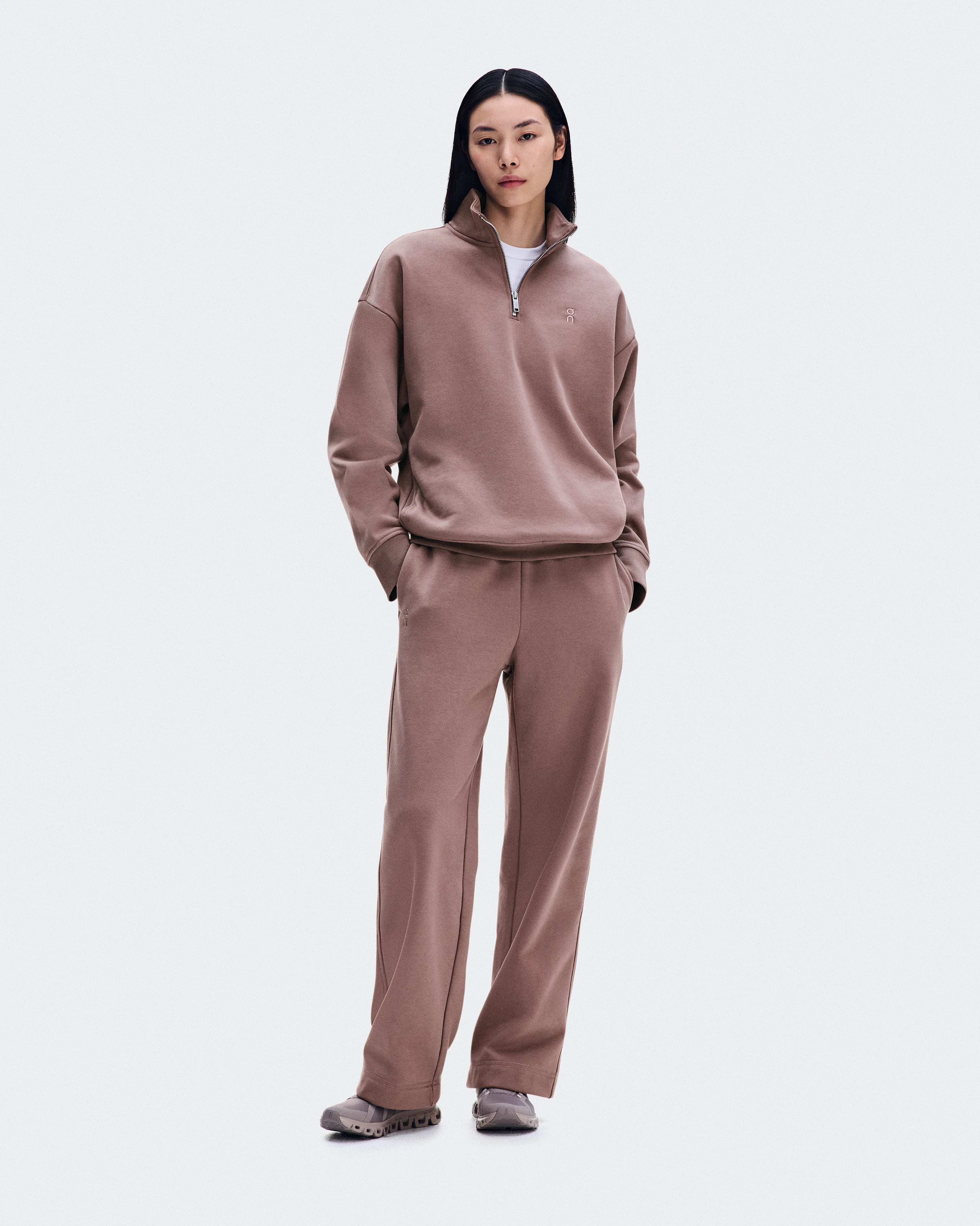 On Club Collective 1/4 Zip Clove Women Hoodies and sweatshirts