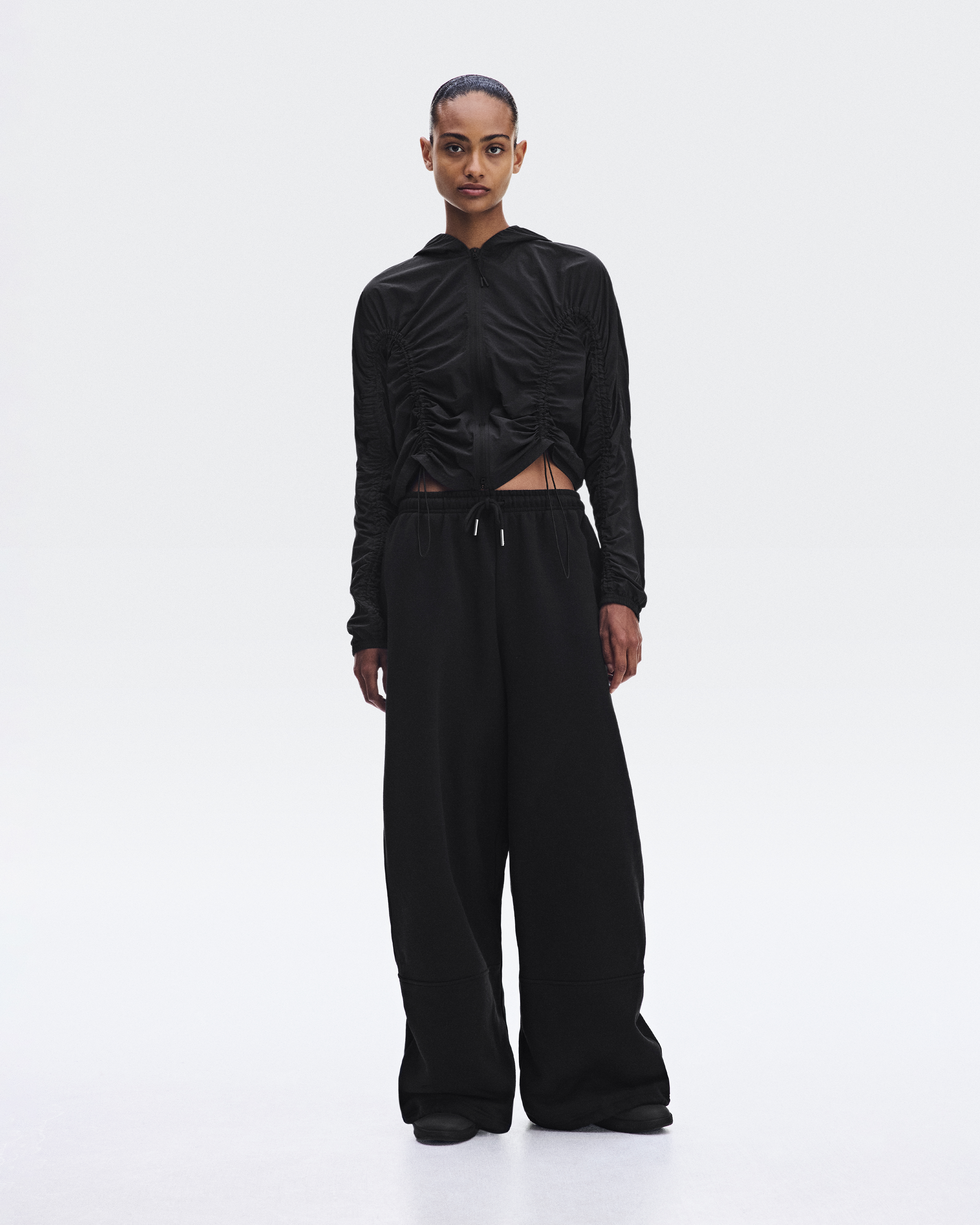 Ruched Lightweight Jacket in Black