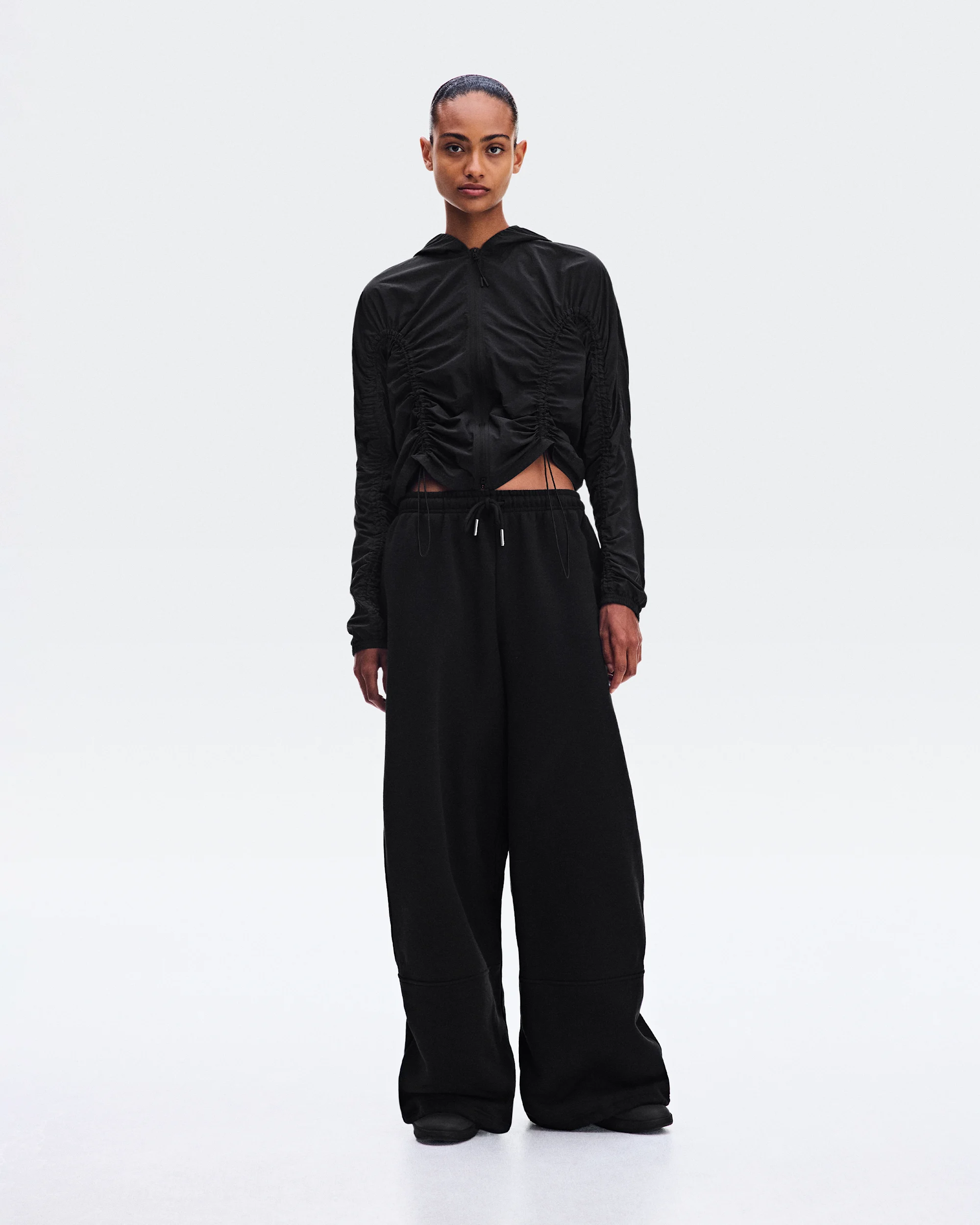 Women's Ruched Lightweight Jacket Black