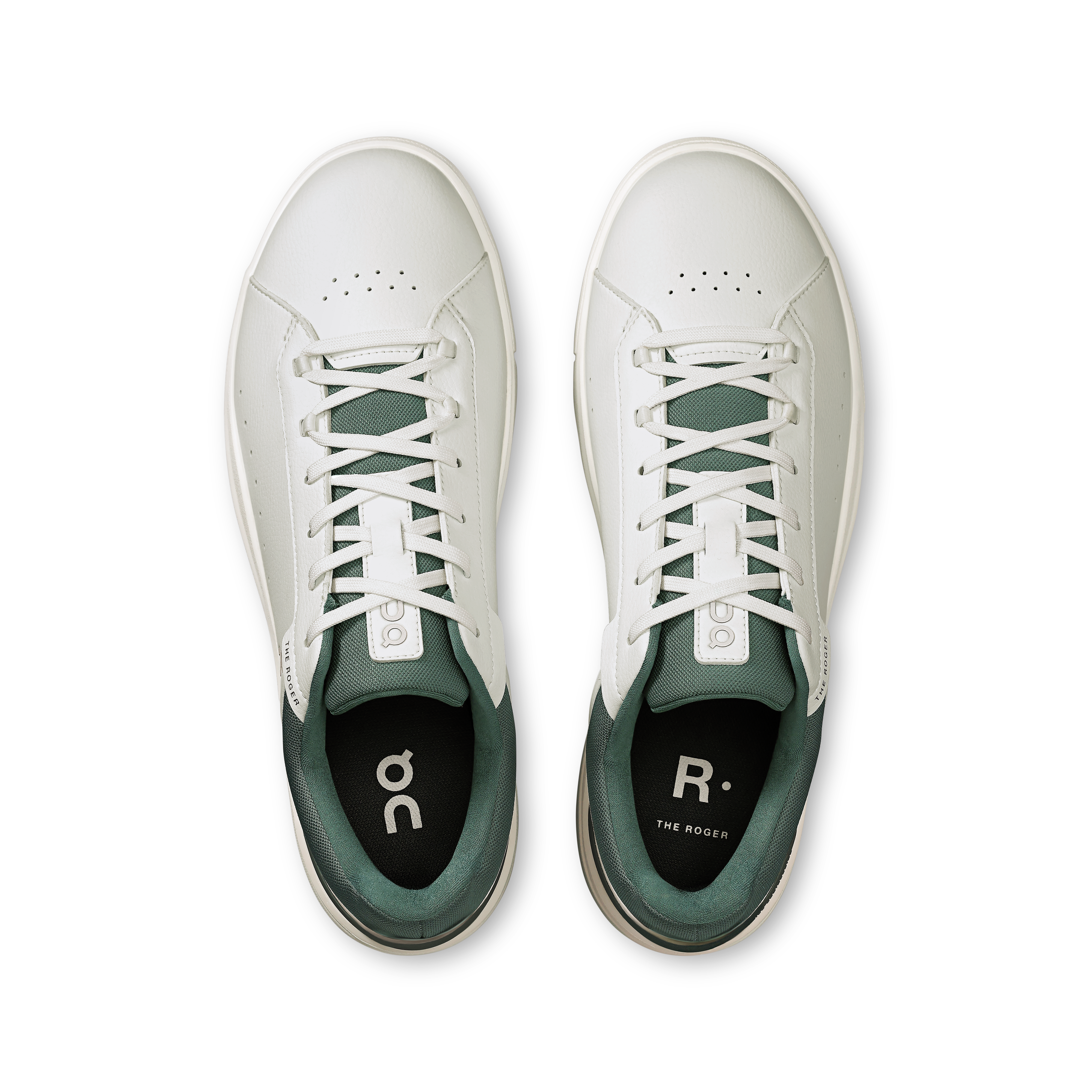 On THE ROGER Advantage White & Olive Men Tennis Shoes