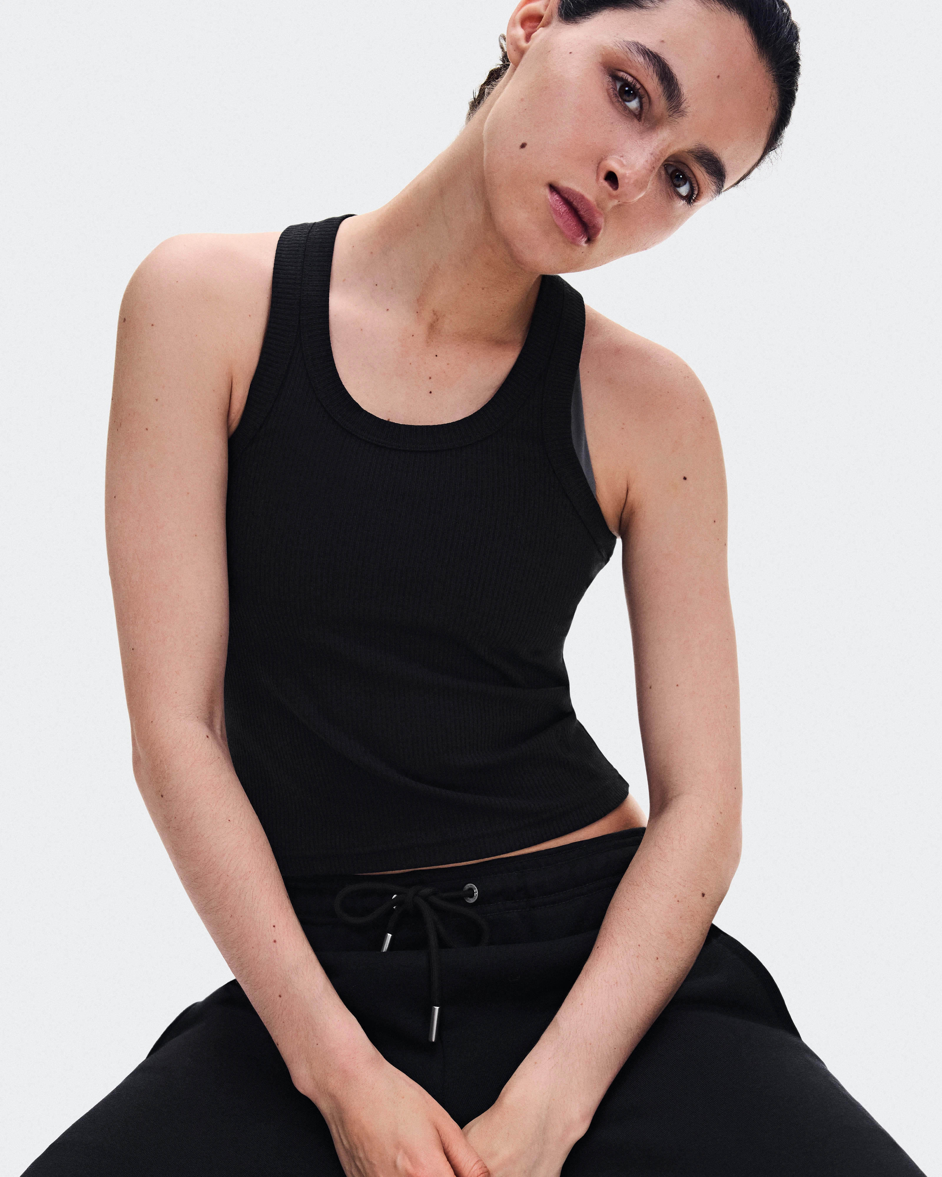 On All-Day Ribbed Tank Black Women Tops and t-shirts
