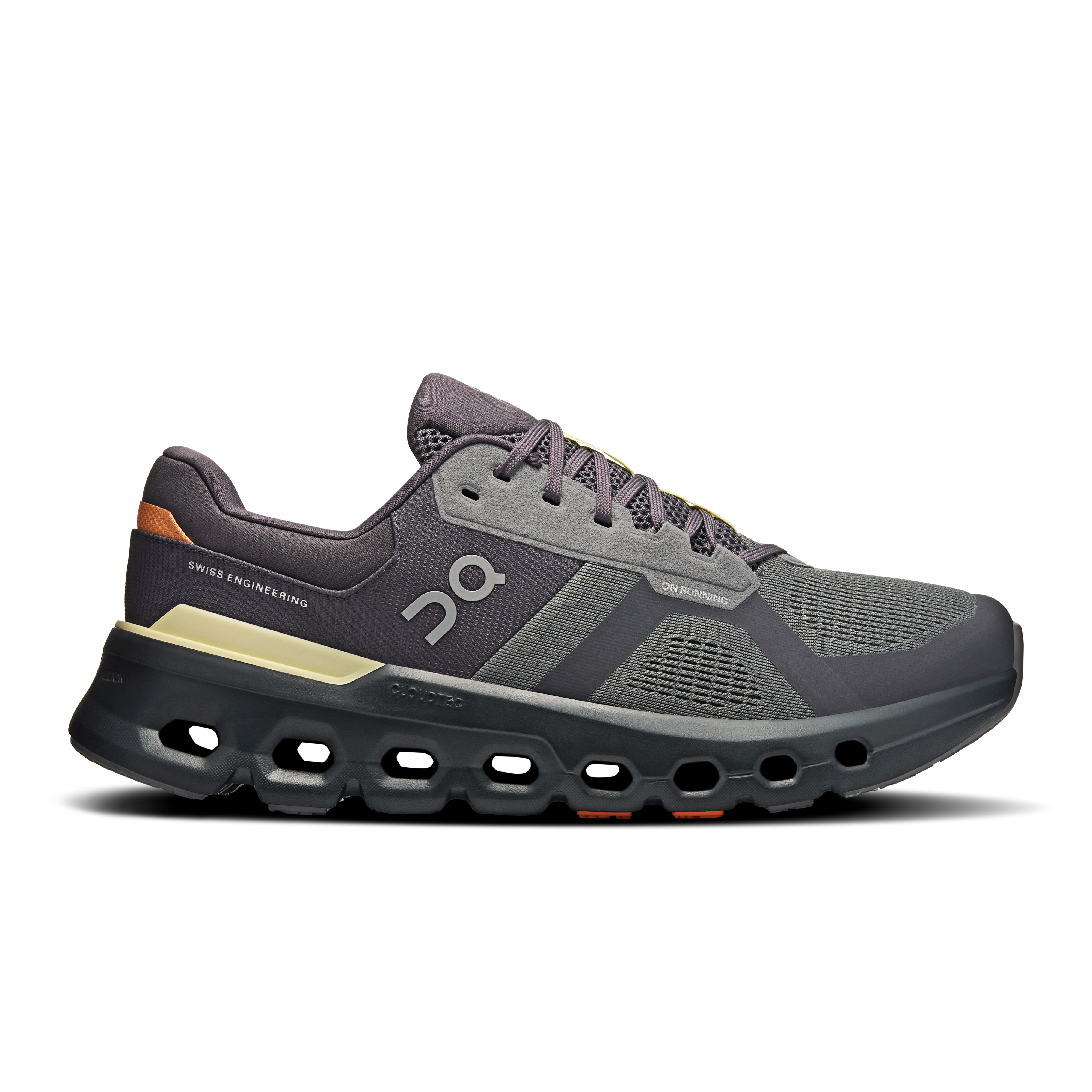 On Cloudrunner 2 Grey Orange Men Men – Road running, cushioned support, Helion™ superfoam Shoes