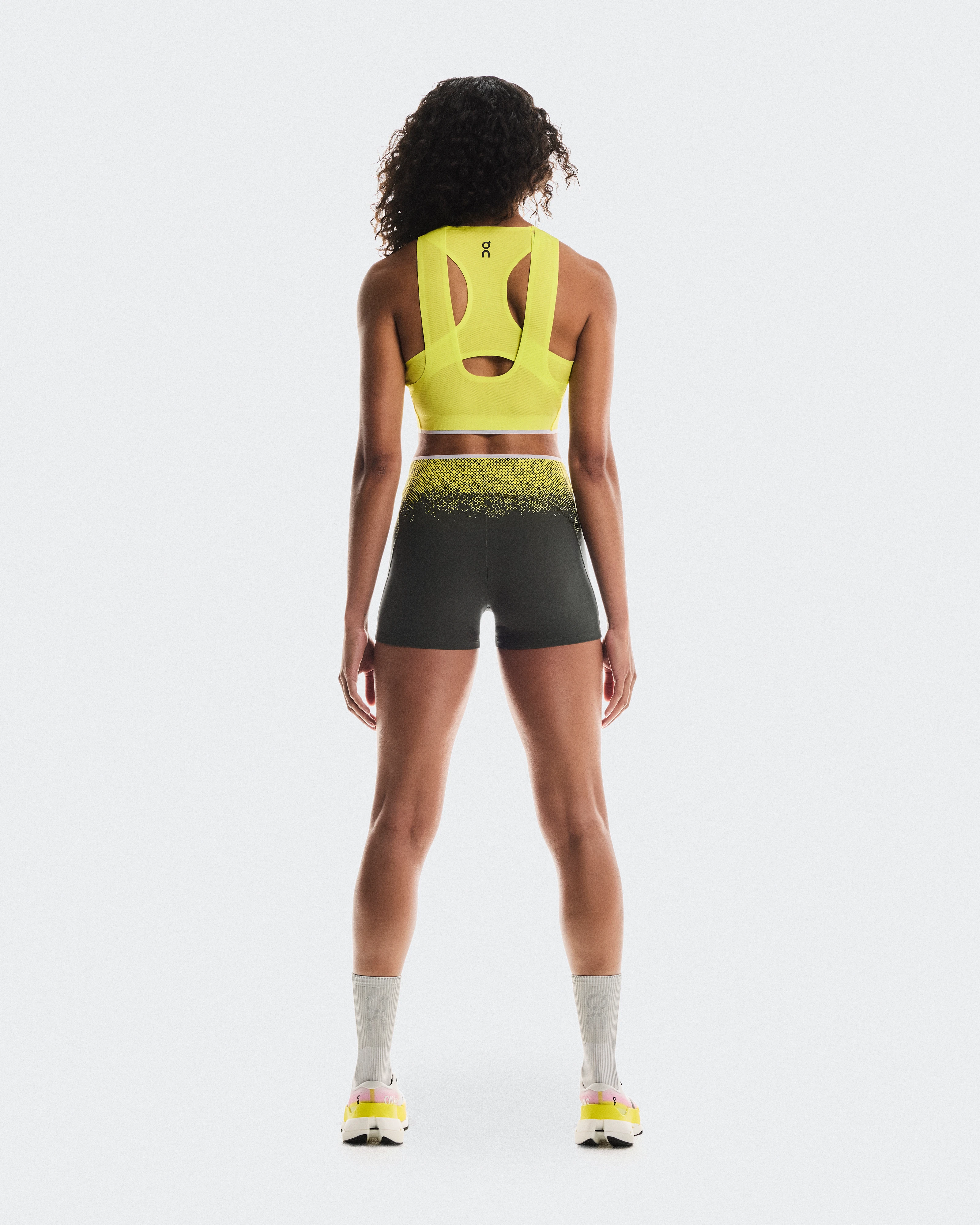 On Race Tights Short Lime Femme Leggings