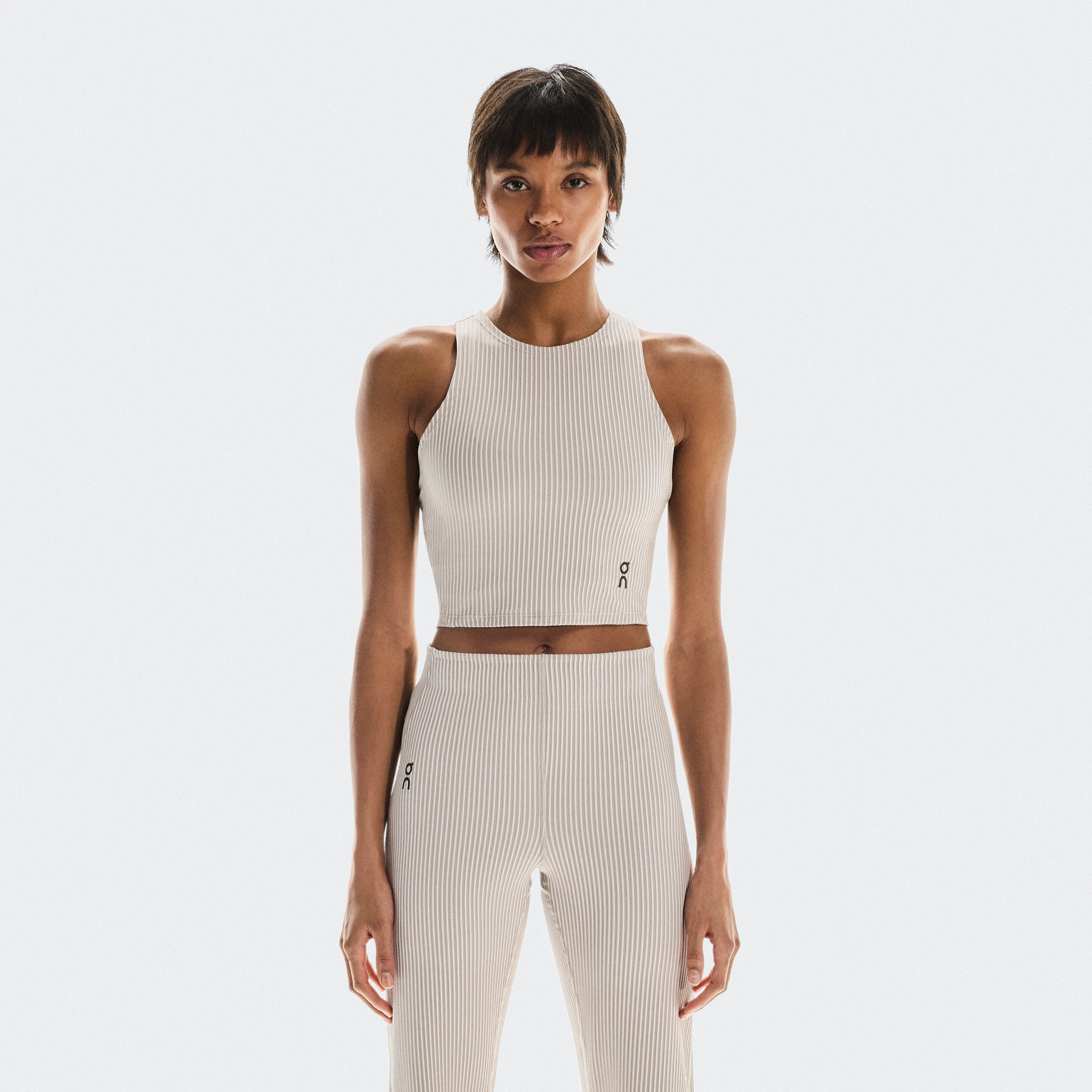 On All-Day Ribbed Crop Beige White Women Women – All-day, travel, lifestyle Tops and t-shirts