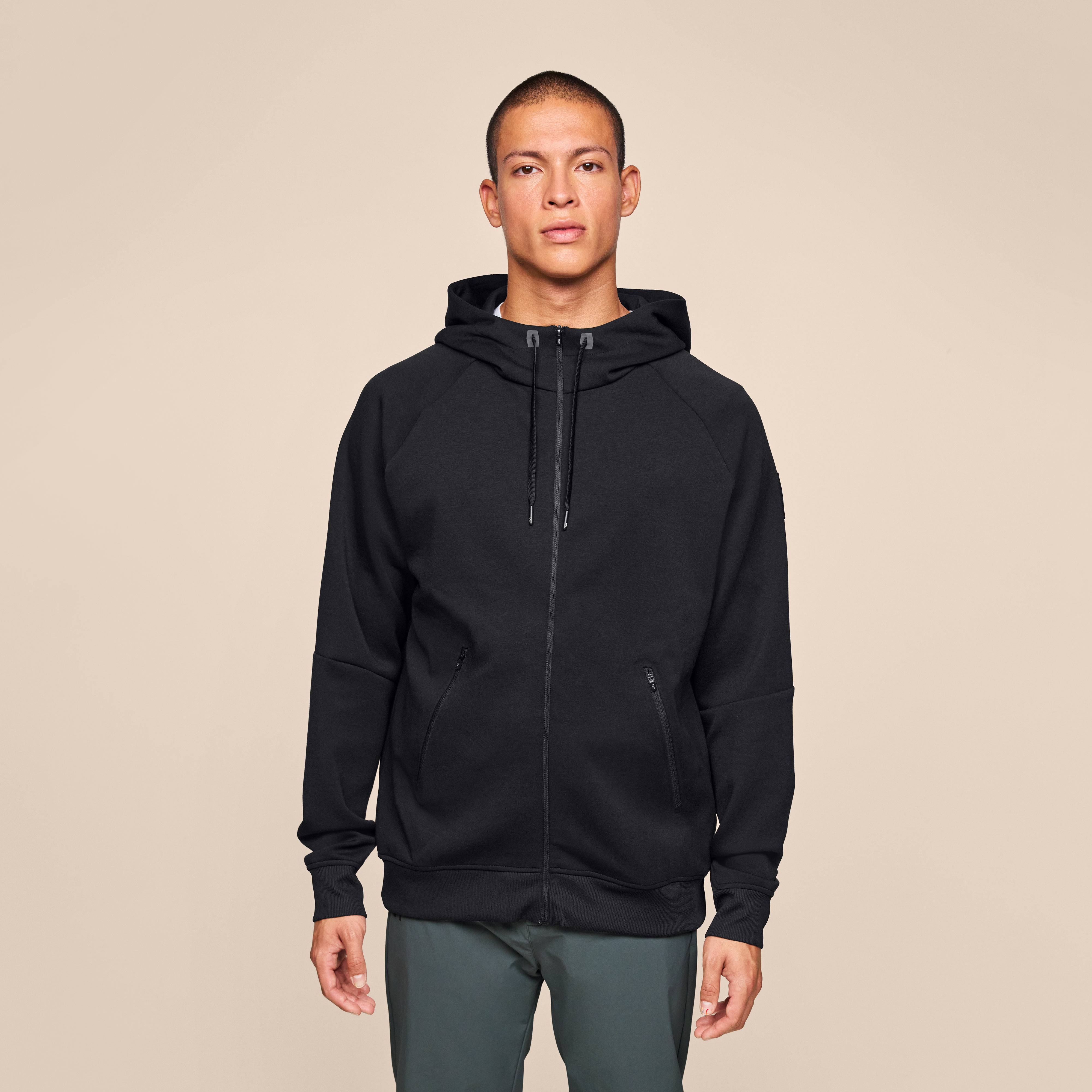 On Zipped Hoodie Black Men All-day comfort, pre and post workout, technical recycled fabric Hoodies and sweatshirts