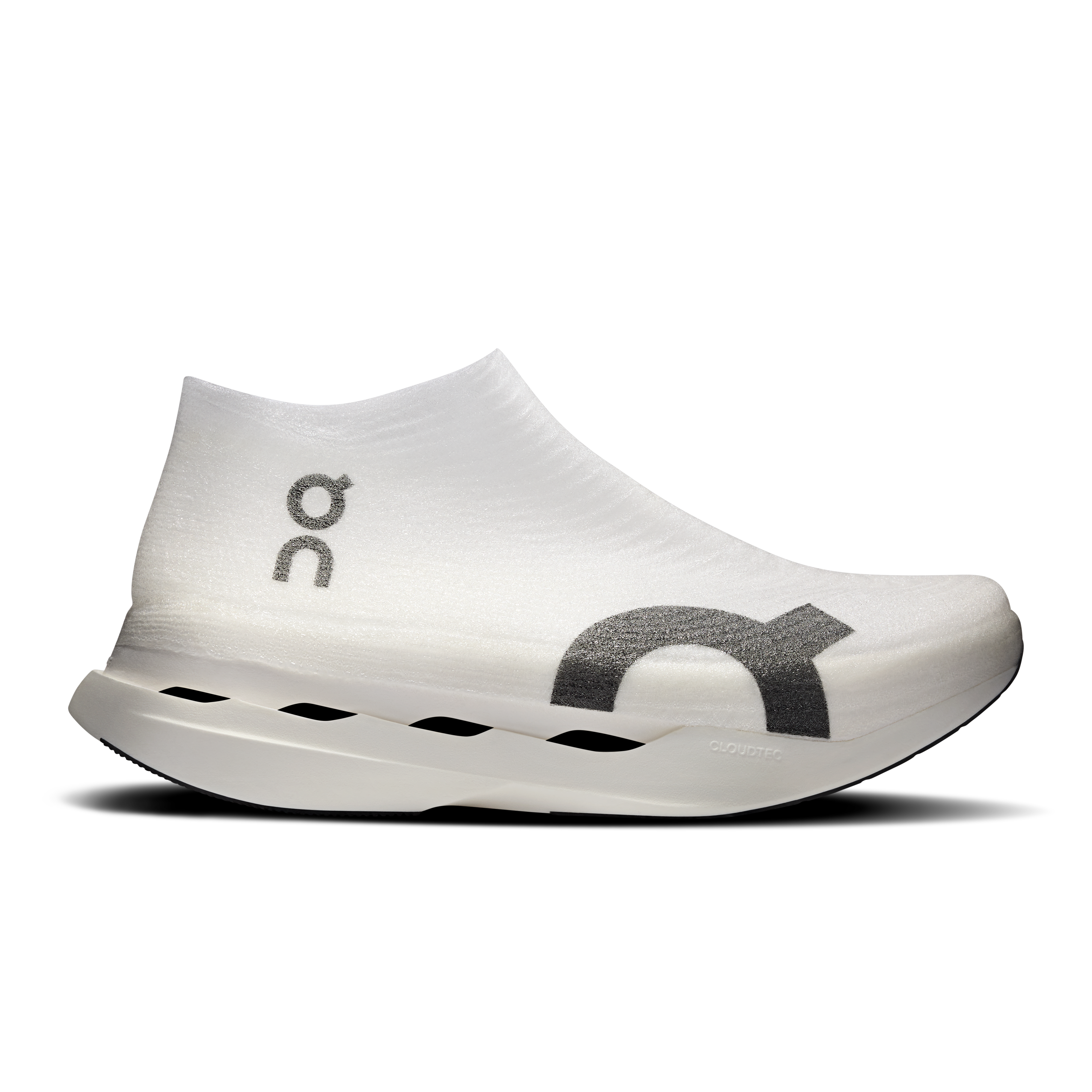 LightSpray Cloudboom Strike Road Running Shoe in White/Black