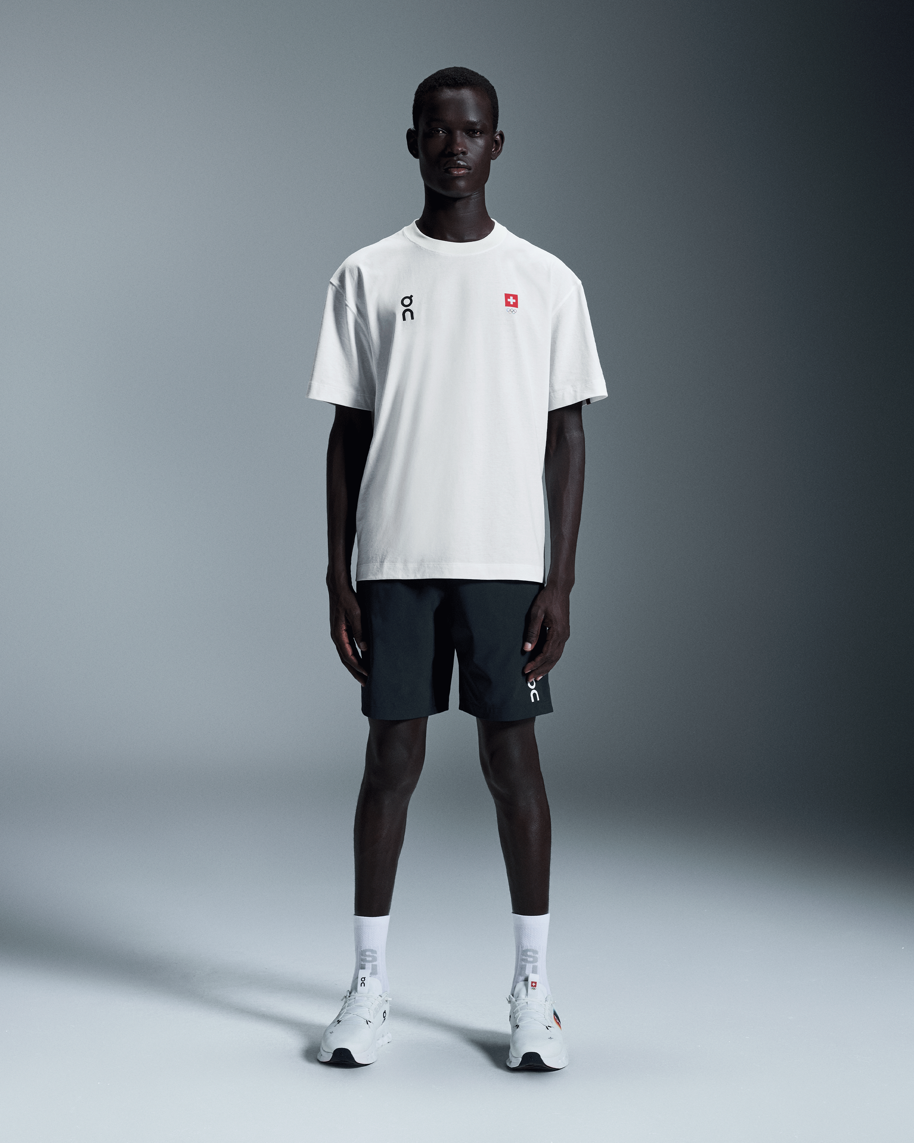 On Swiss Olympic Club-T Undyed-White Men Tops and t-shirts
