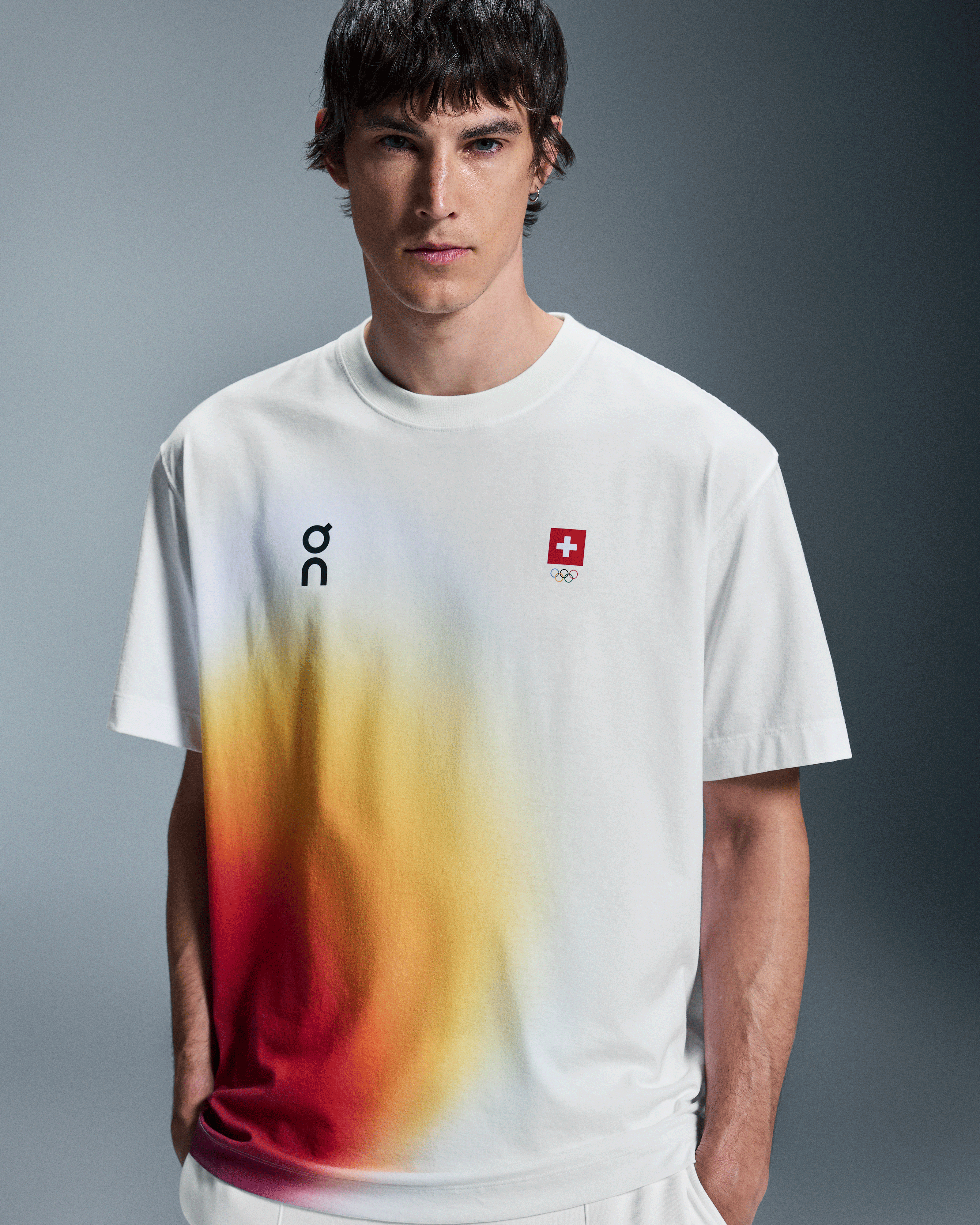 On Swiss Olympic Club-T Undyed-White & Limited Men Tops and t-shirts