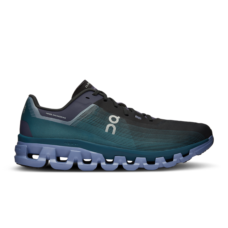 On Men's Cloudflow 4 Road Running Shoe in Black/Storm, Size: 12, Recycled Polyester