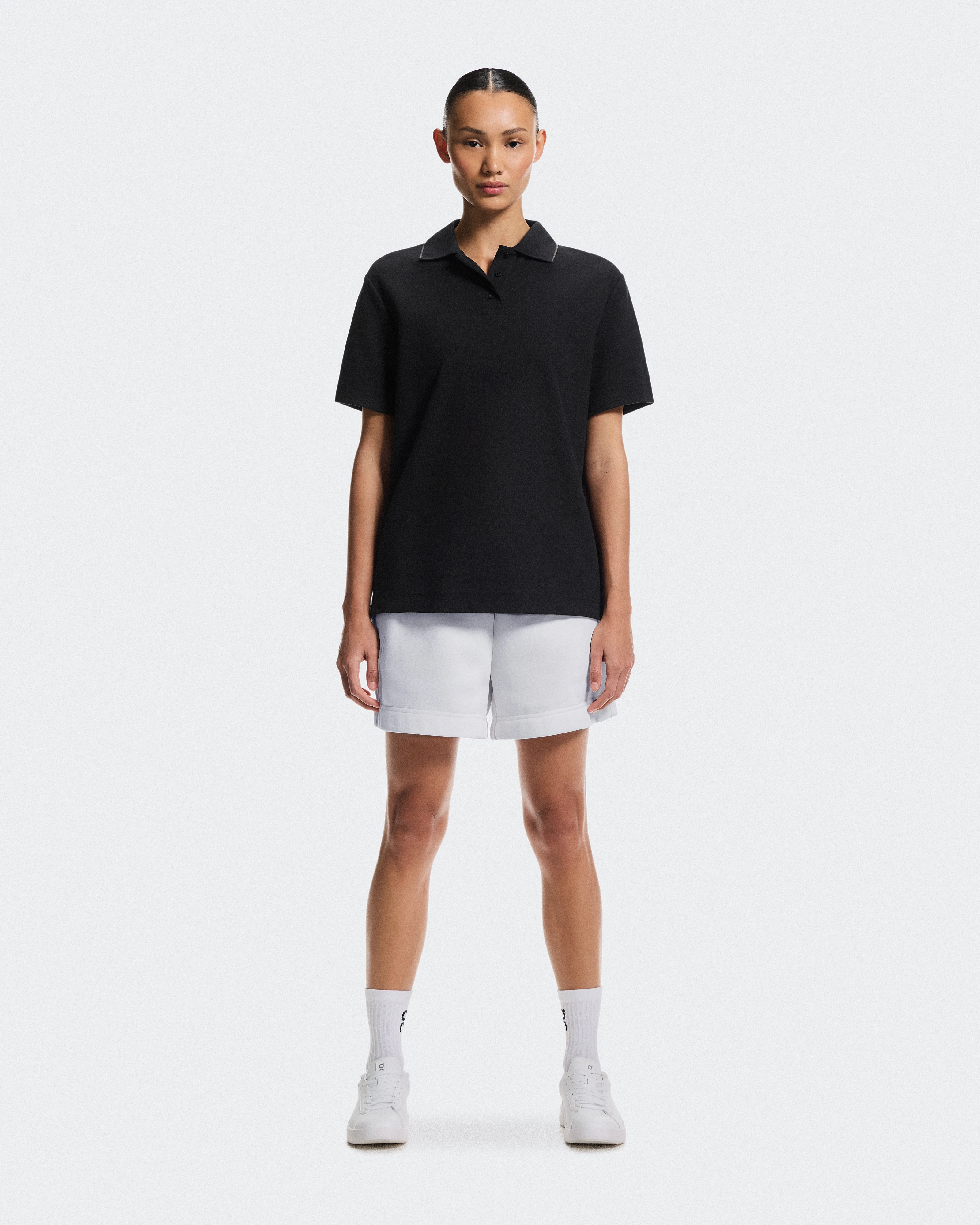 On Courtside Polo Black & Eclipse Women Tops and t-shirts