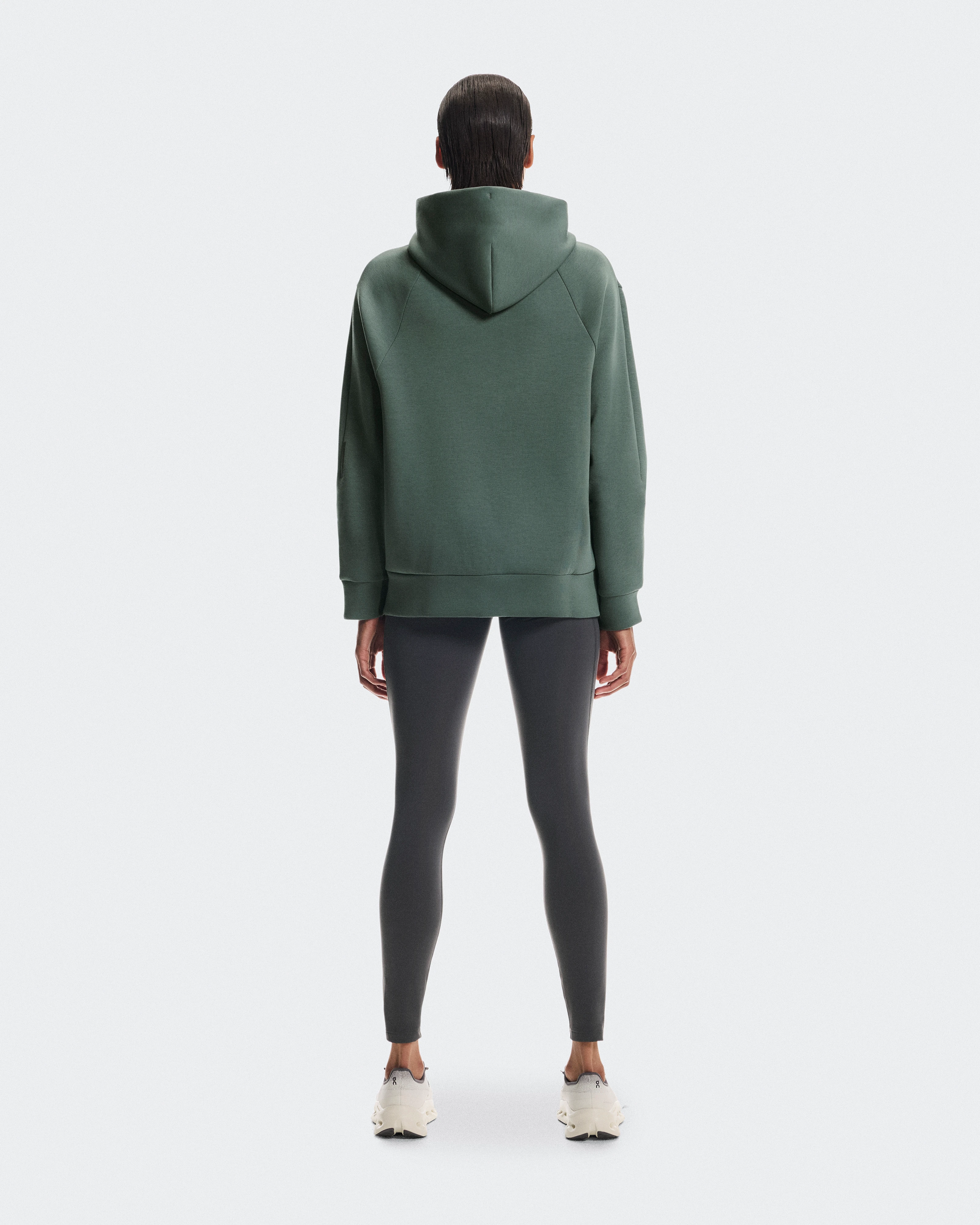 On Focus Tech Zip Hoodie Olive Mujer Sudaderas con y sin capucha